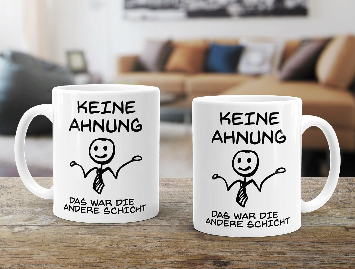 MoonWorks Tasse Keine Ahnung das war die andere Schicht Kaffeetasse Büro Kollegen Ausrede MoonWorks®, Keramik