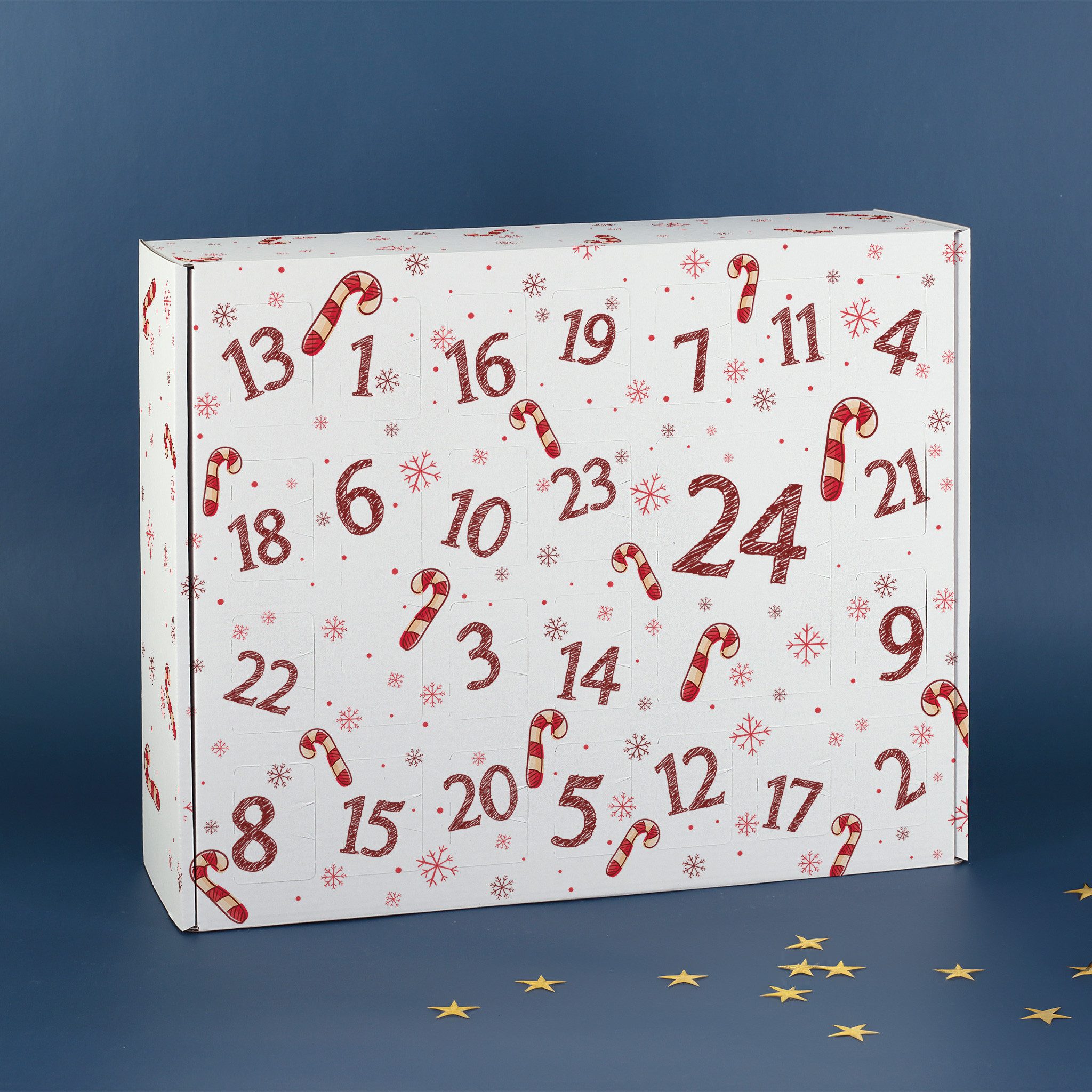 Herz & Heim befüllbarer Adventskalender mit festlichen Motiven zu Weihnachten - DIY Adventskalender, zum selbst Befüllen, aus stabiler Pappe – Bild 3 von 5