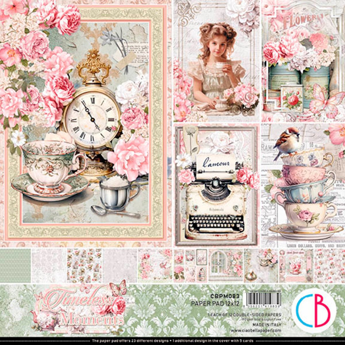 Ciao Bella Motivpapier Scrapbook-Papier 'Timeless Moments', 12 Blatt