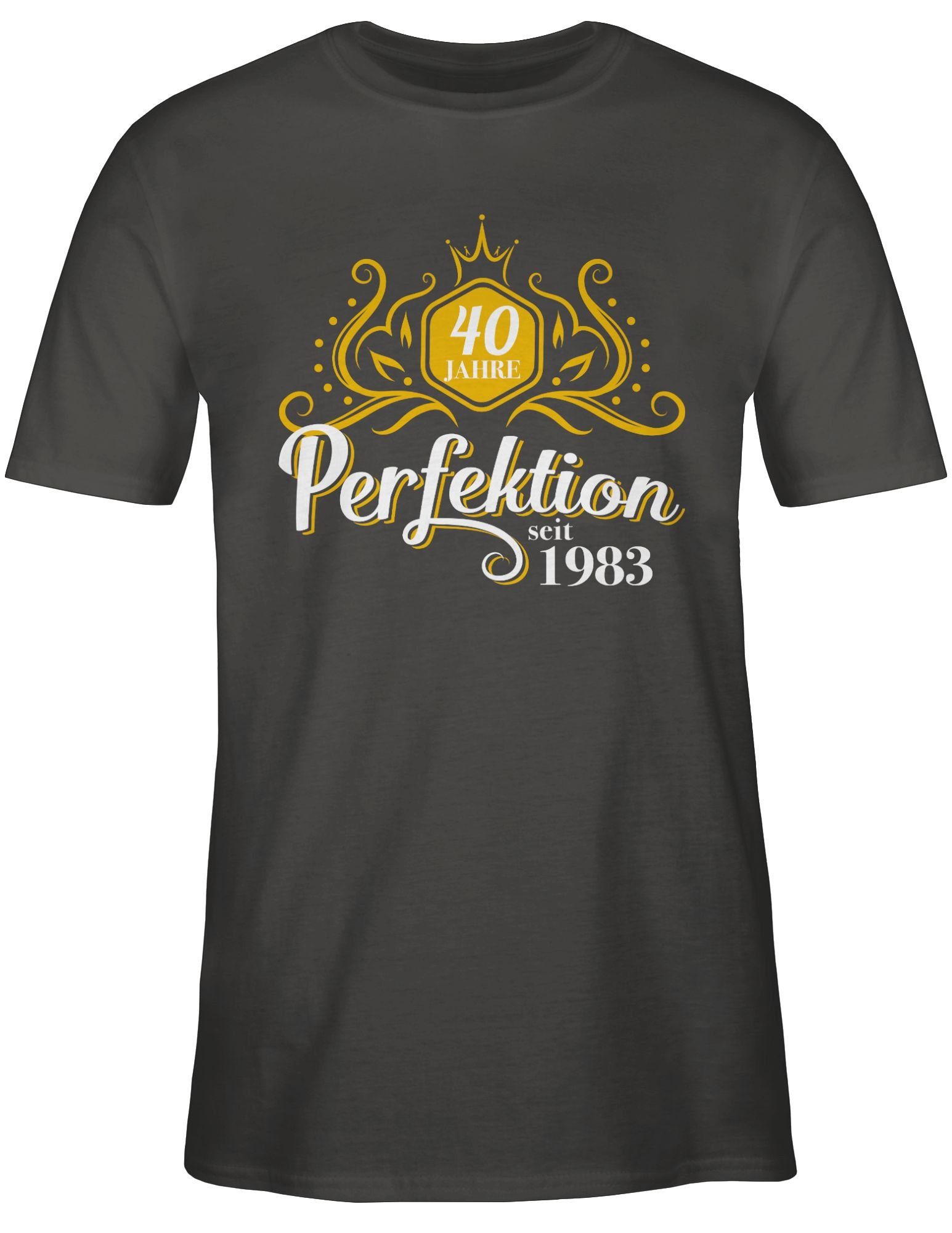 T-Shirt 3 Perfektion Shirtracer Jahre 1983 Vierzig Geburtstag 40. Dunkelgrau