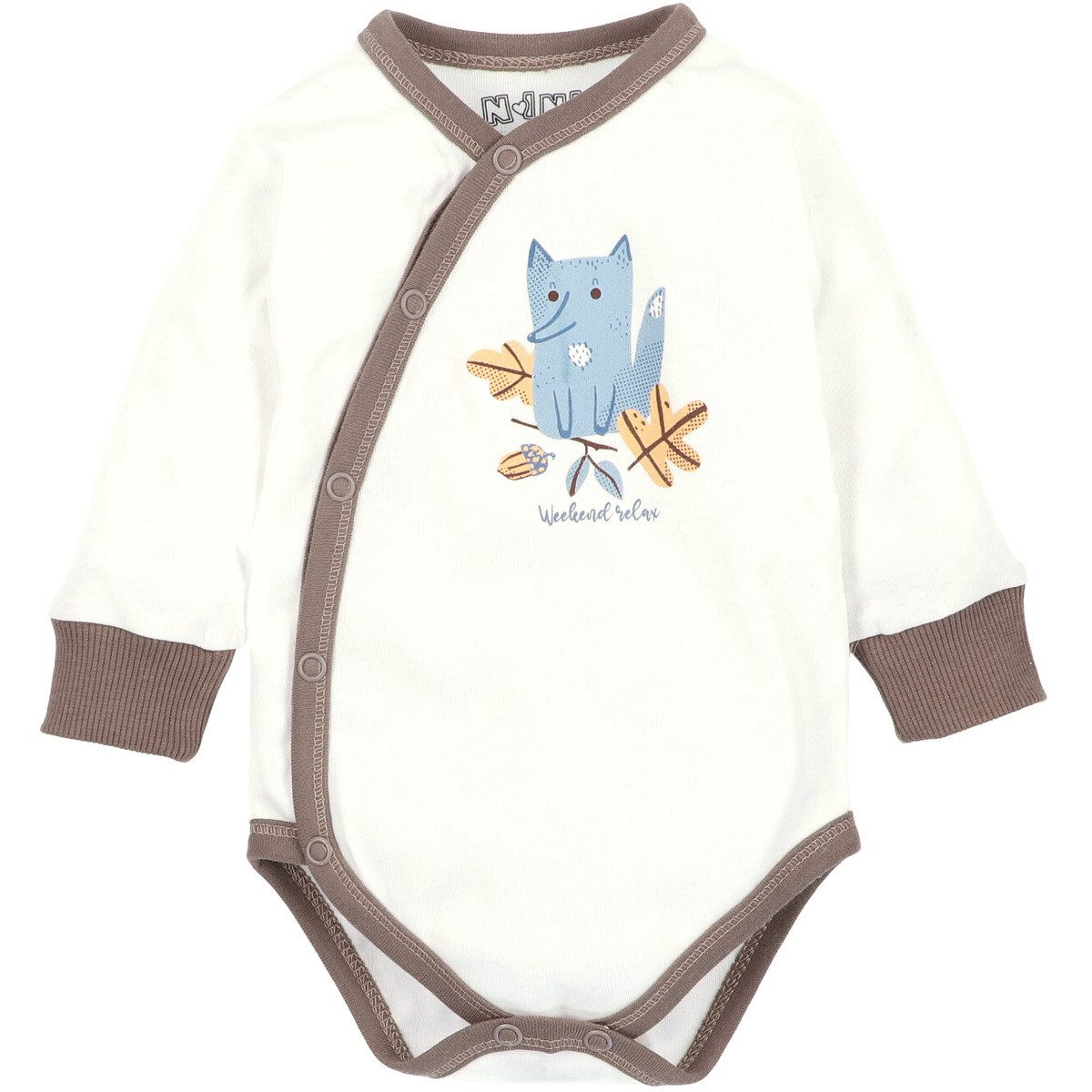 NINI Langarmwickelbody Fuchs Unisex Kinder (1-tlg) Langarm Einteiler, Body, Longsleeve-Body, Bodysuit, Stretchbody