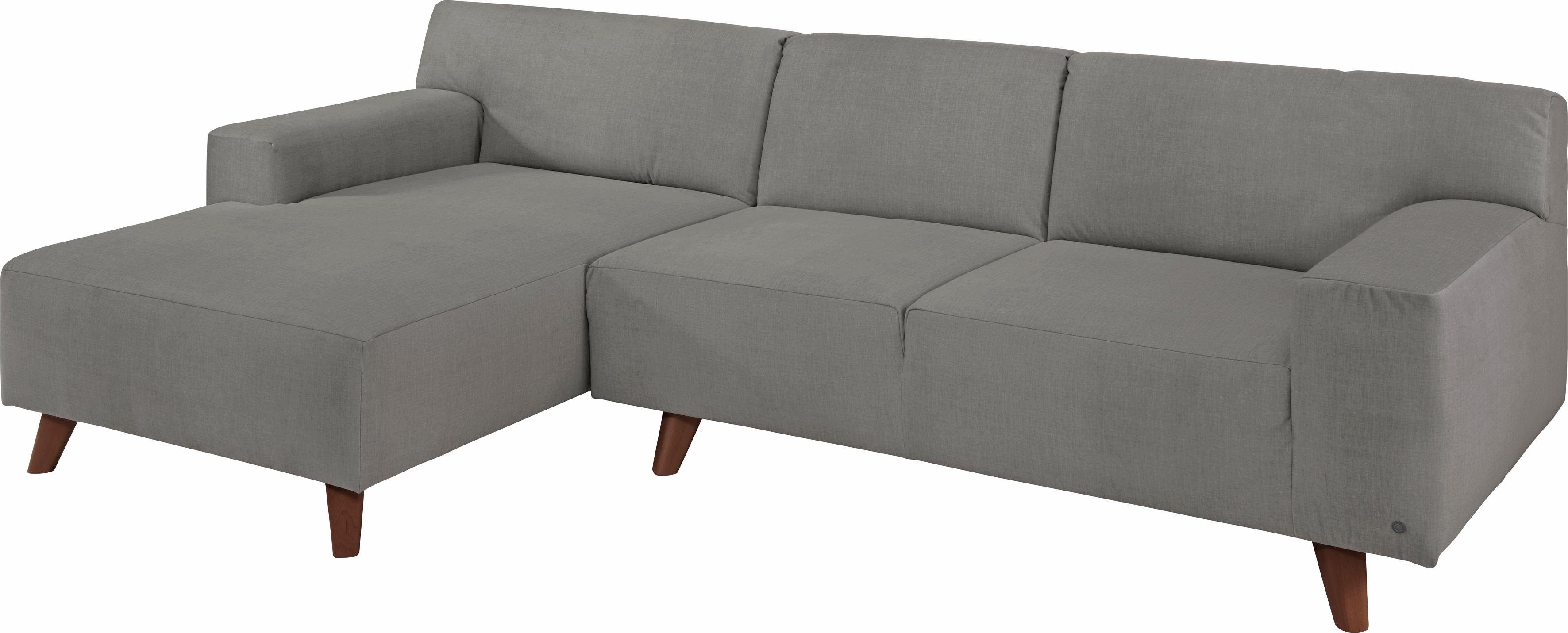 TOM TAILOR HOME Ecksofa NORDIC PURE, mit Recamiere, im Retrolook, Füße nussbaumfarben