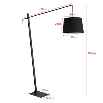 lux.pro Stehlampe, ohne Leuchtmittel, »Nesna« Textil Lampenschirm 185cm hoch 1xE27 Schwarz