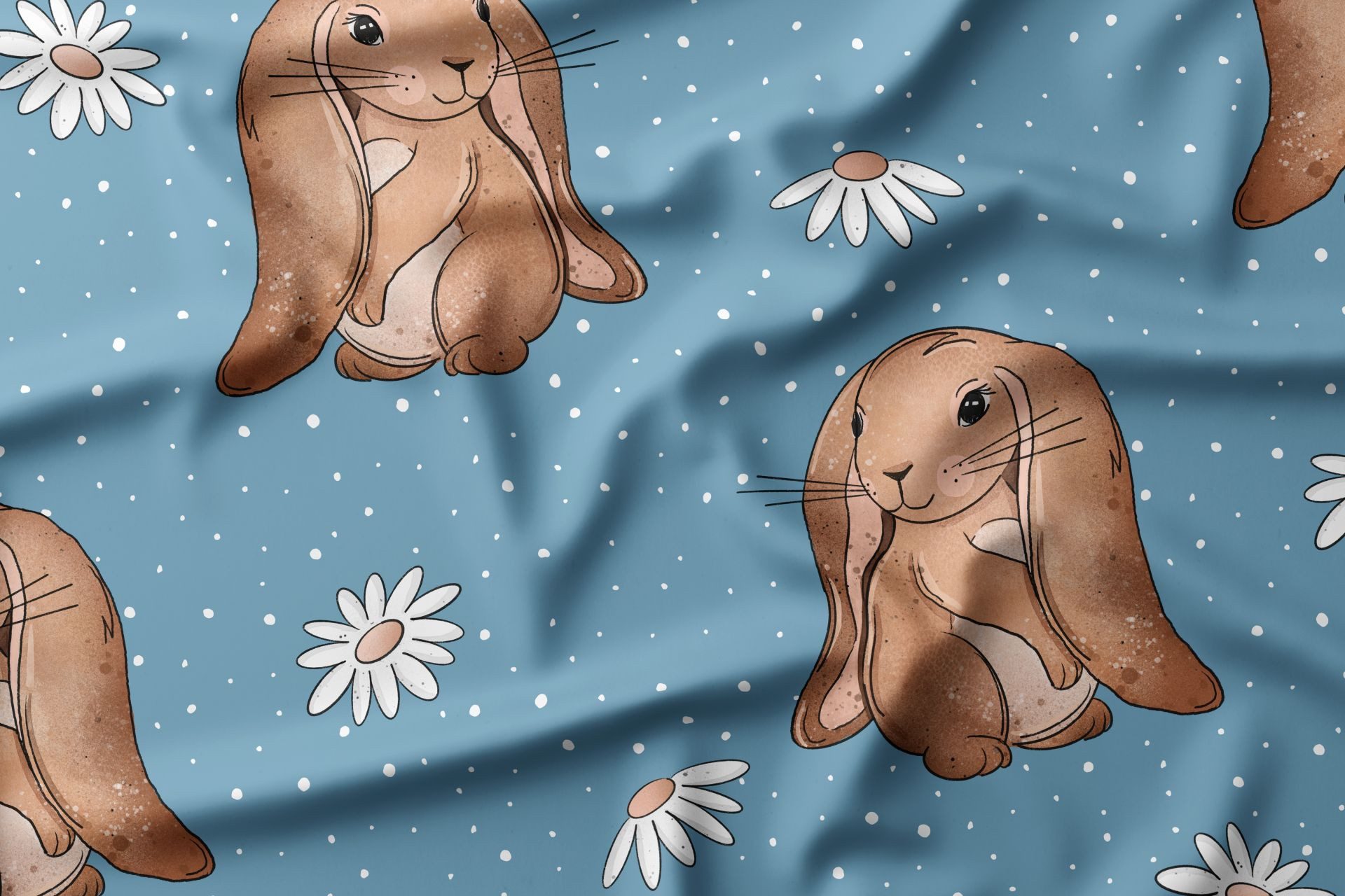 Leylas Welt Stoff Stoff Jersey Hasilein 160 cm WB Eigenproduktion Katzengold Design, Reaktivdruck