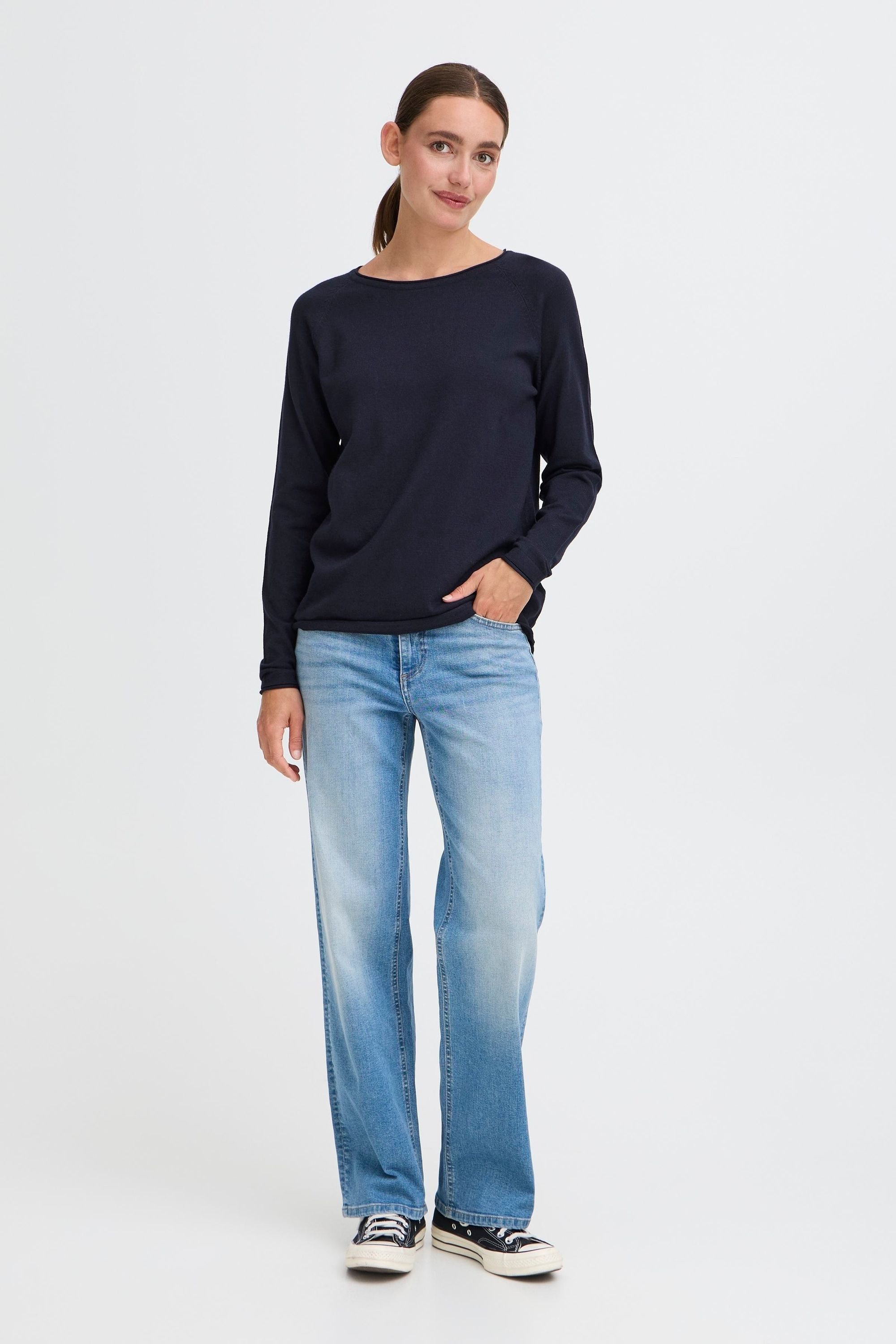 OXMO Strickpullover OXKeana Modischer Feinstrickpullover