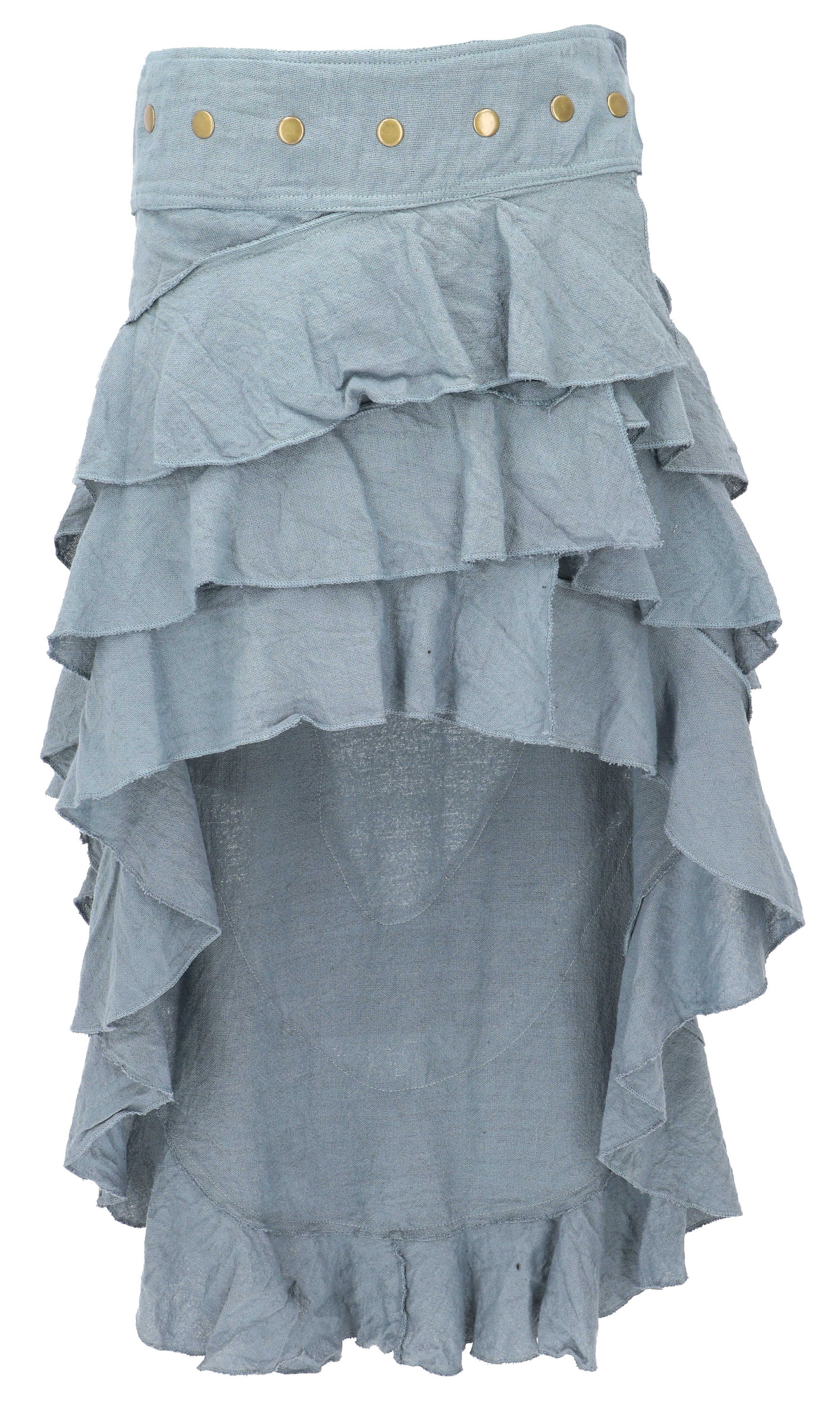 Guru-Shop Minirock Boho Maxirock, langer Baumwollrock, Vokuhila.. alternative Bekleidung