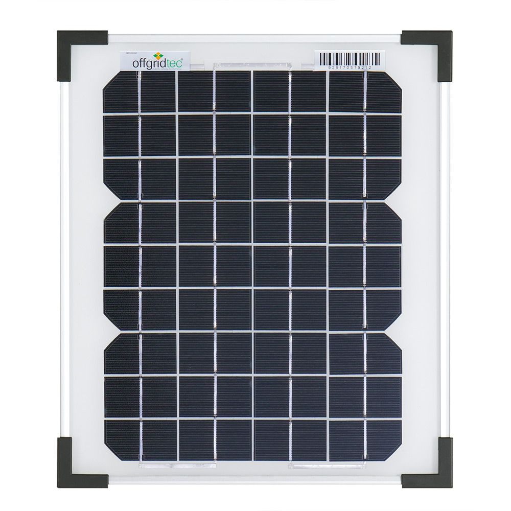 offgridtec Solarmodul Solarpanel, Monokristallin, 12V, 10W, 370x230x25mm, 10 W