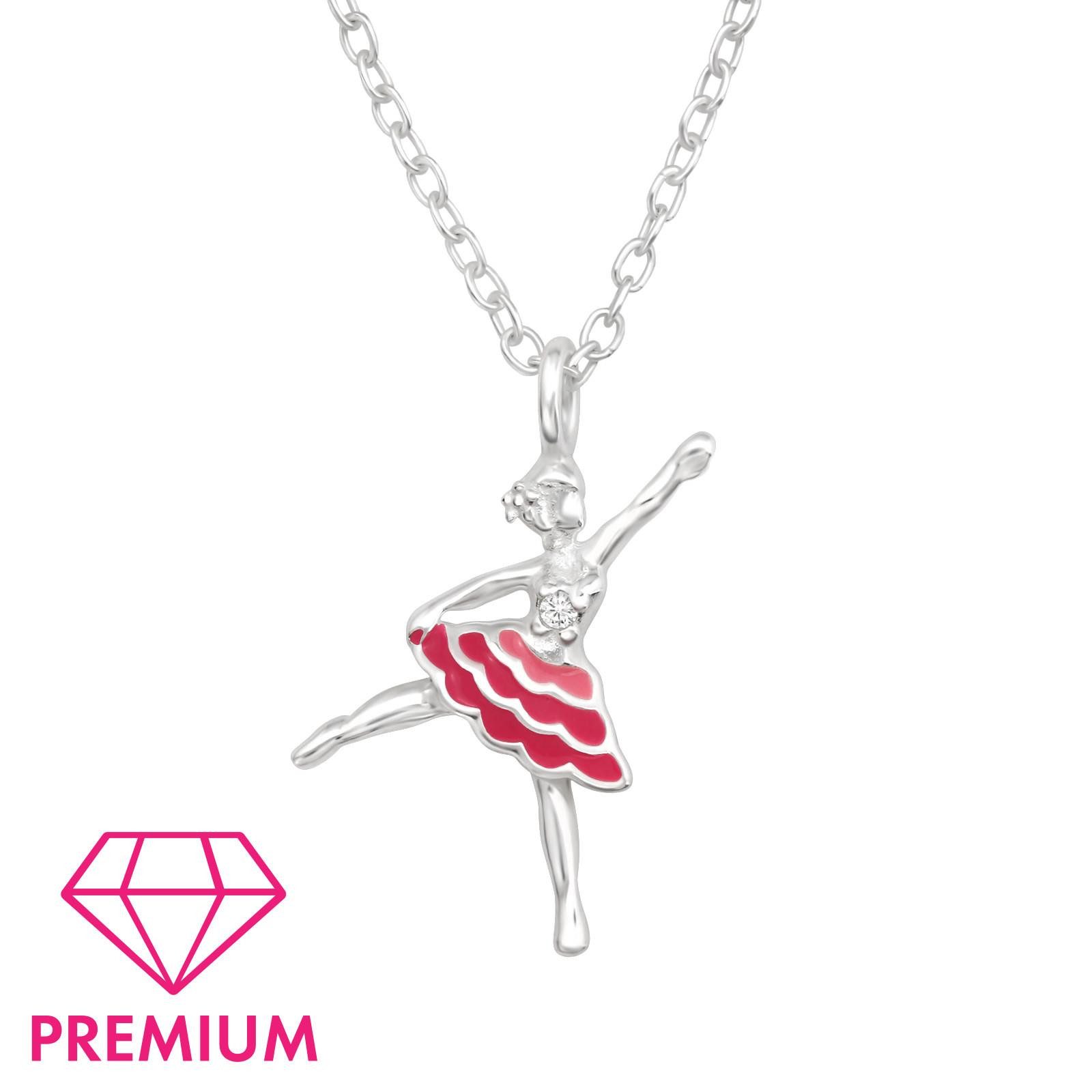 Monkimau Silberkette Ballerina Kinder Premium Halskette 925 Silber Geschenk, Hypoallergen