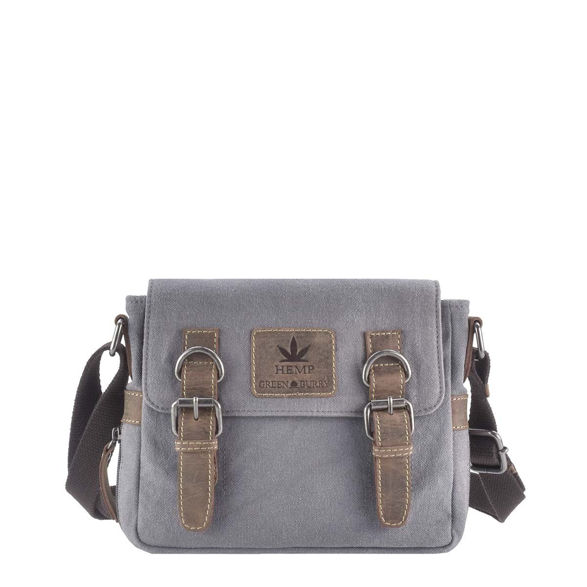 Greenburry Umhängetasche Vintage Hemp, Schultertasche, Hanf und Leder