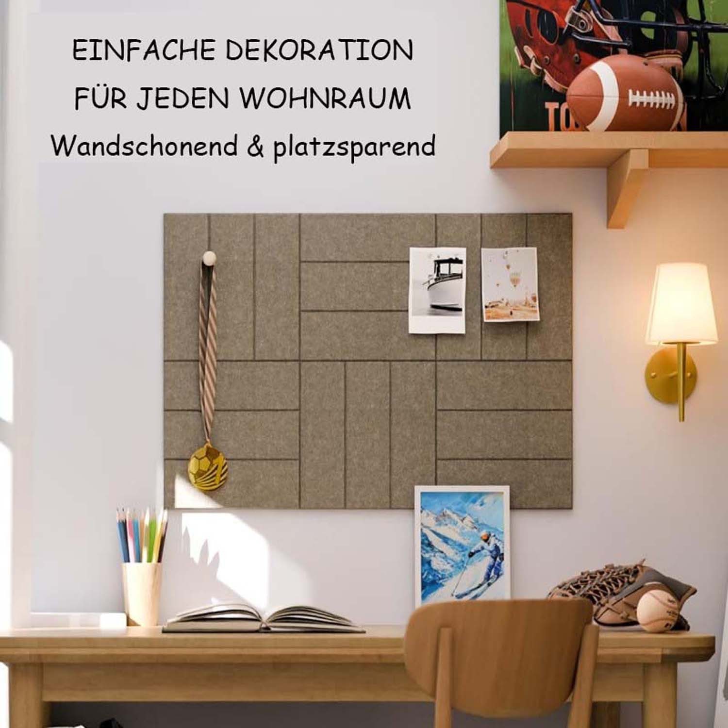 Diwzbyn Pinnwand 12 Stück Filz Pinnwand Memoboard Selbstklebend