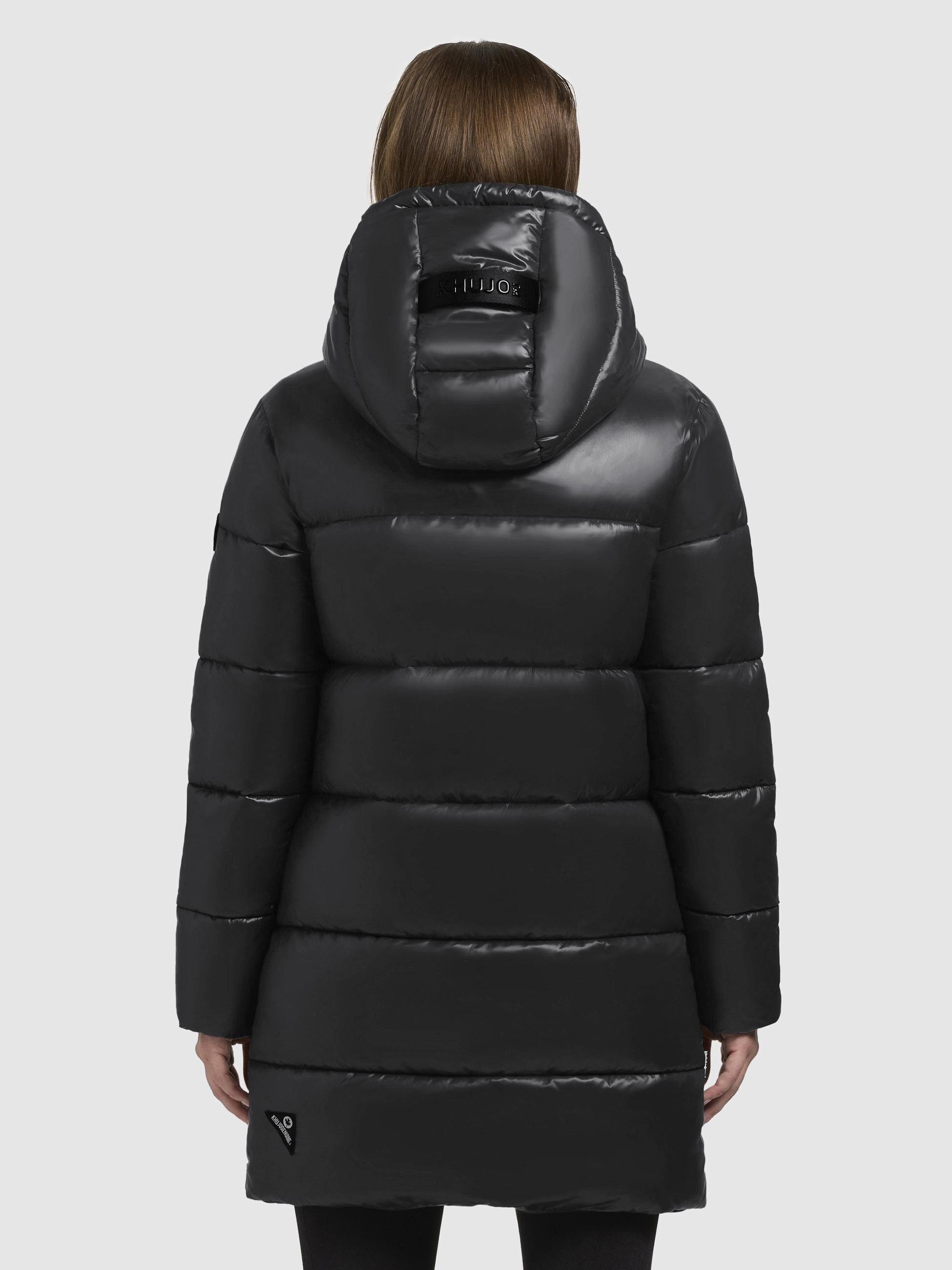 khujo Steppjacke Jadet2-YM Schimmernder Winter Kurzmantel mit abnehmbarer Kapuze