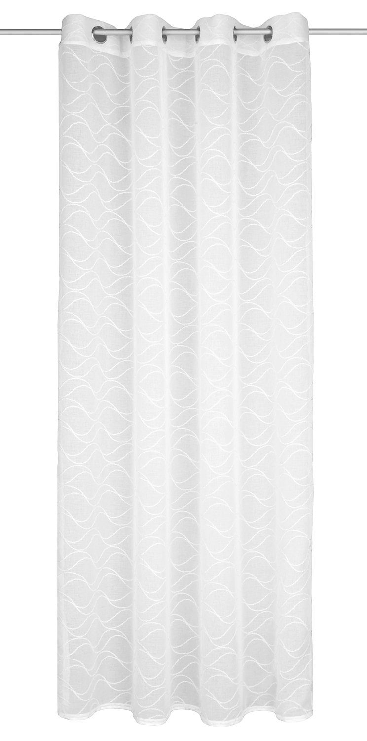 Vorhang Ösenvorhang ERIK, 245 Albani, halbtransparent Weiß, cm, Ösen, 135 cm, B L