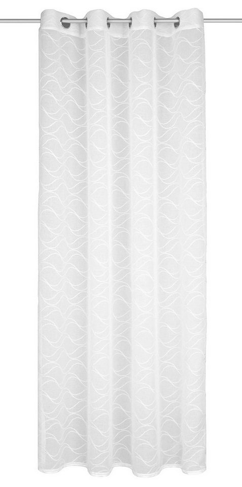 Vorhang Ösenvorhang ERIK, Weiß, B 135 cm, L 245 cm, Albani, Ösen,  halbtransparent