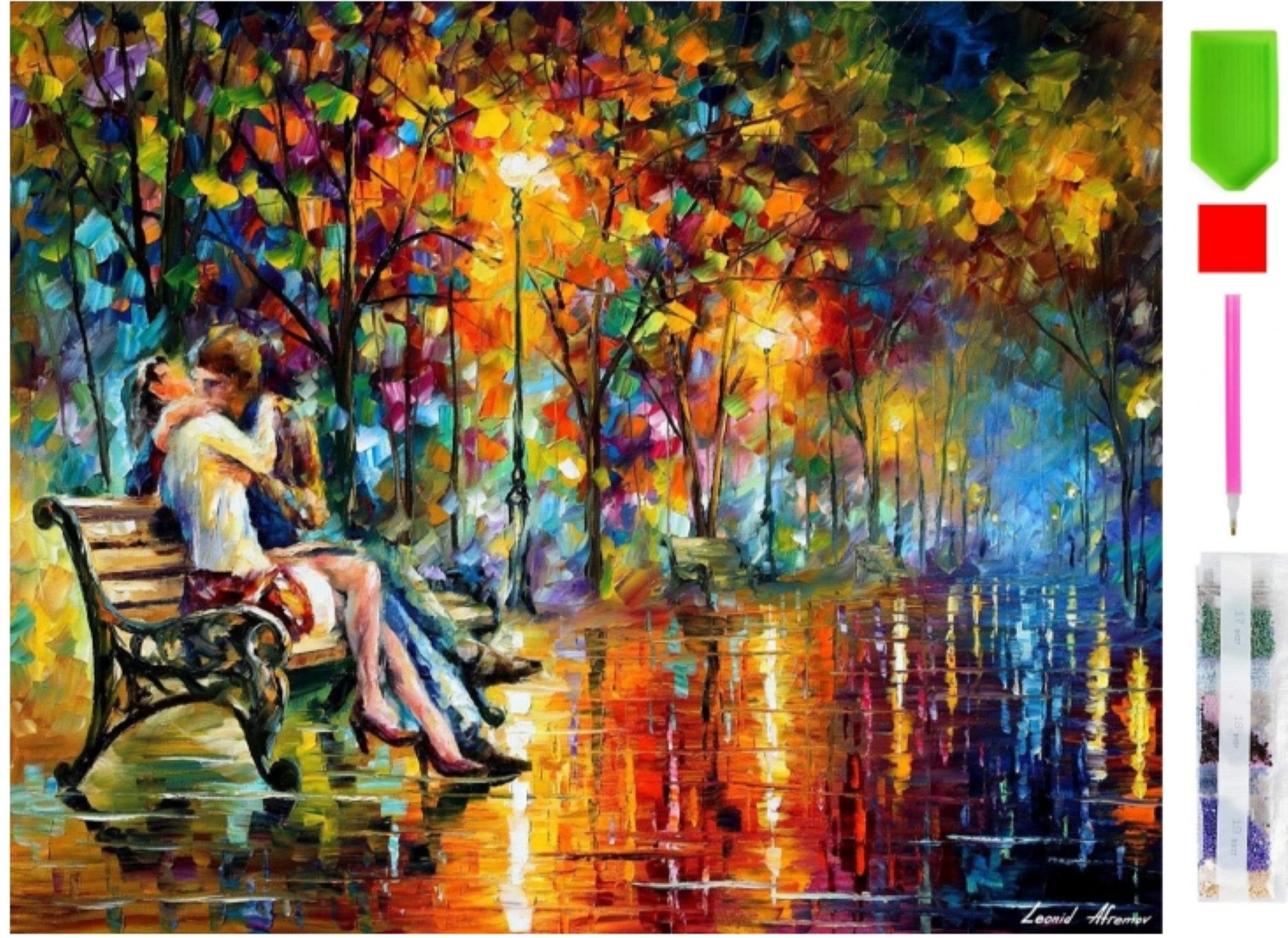Malen nach Zahlen XL 5d Diamond Painting Liebe im Stadtpark Malen nach Zahlen 40x50cm