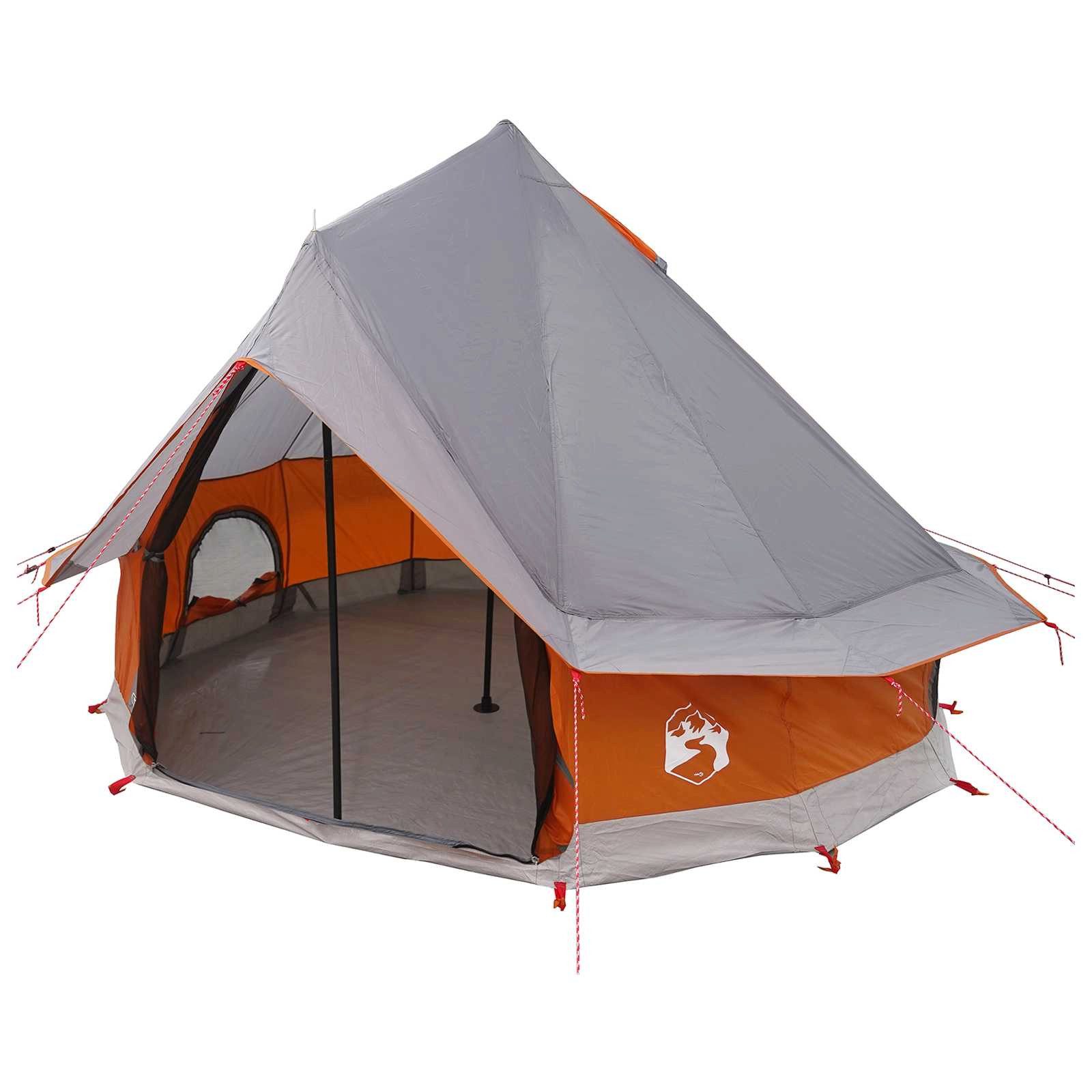 vidaXL Tipi-Zelt Tipi Zelt Grau und Orange 250 x 250 cm Polyester und Stahl, (1 tlg)