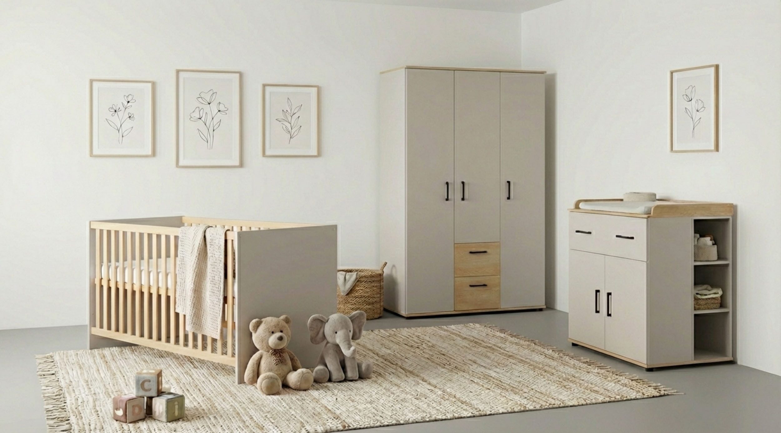 OTTO home Babymöbel-Set Babyzimmer-Set »Rieke« 4-teilig, (Set, 4-tlg), Farblich abgestimmte Möbelserie