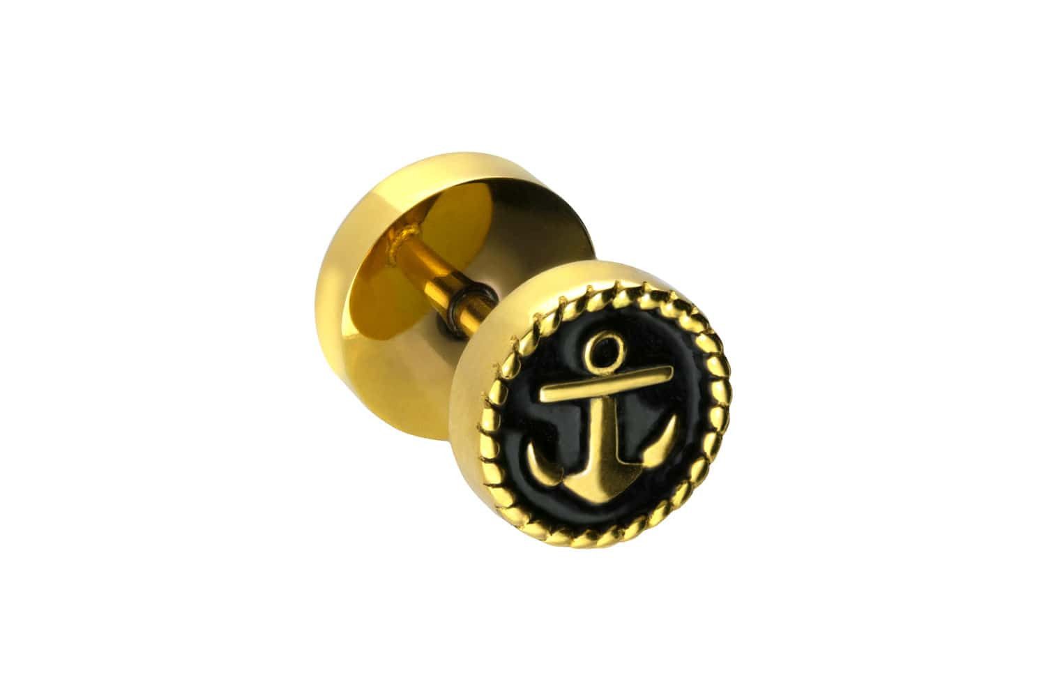 PIERCINGLINE Fake-Ear-Plug Chirurgenstahl Fake Plug ANKER (Fake Plugs, 1-tlg)