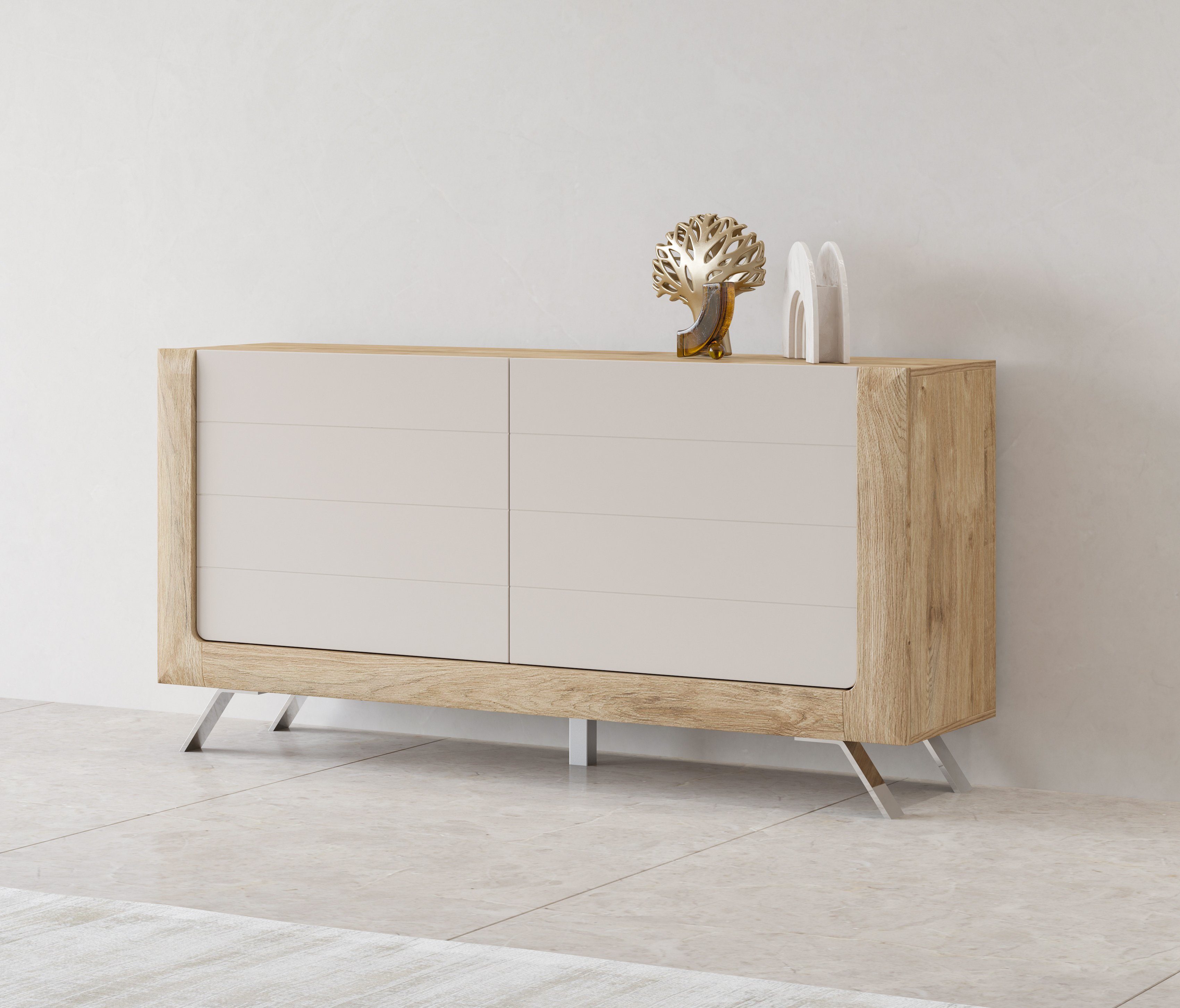 Leonique Sideboard Kasai, Breite 160,5 cm, mit 2 Türen