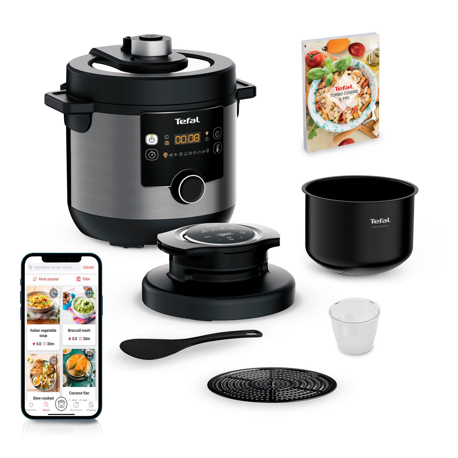 Multikocher Turbo Cuisine & Fry inkl. Extra-Crisp-Deckel, 1-Knopf-Bedienung