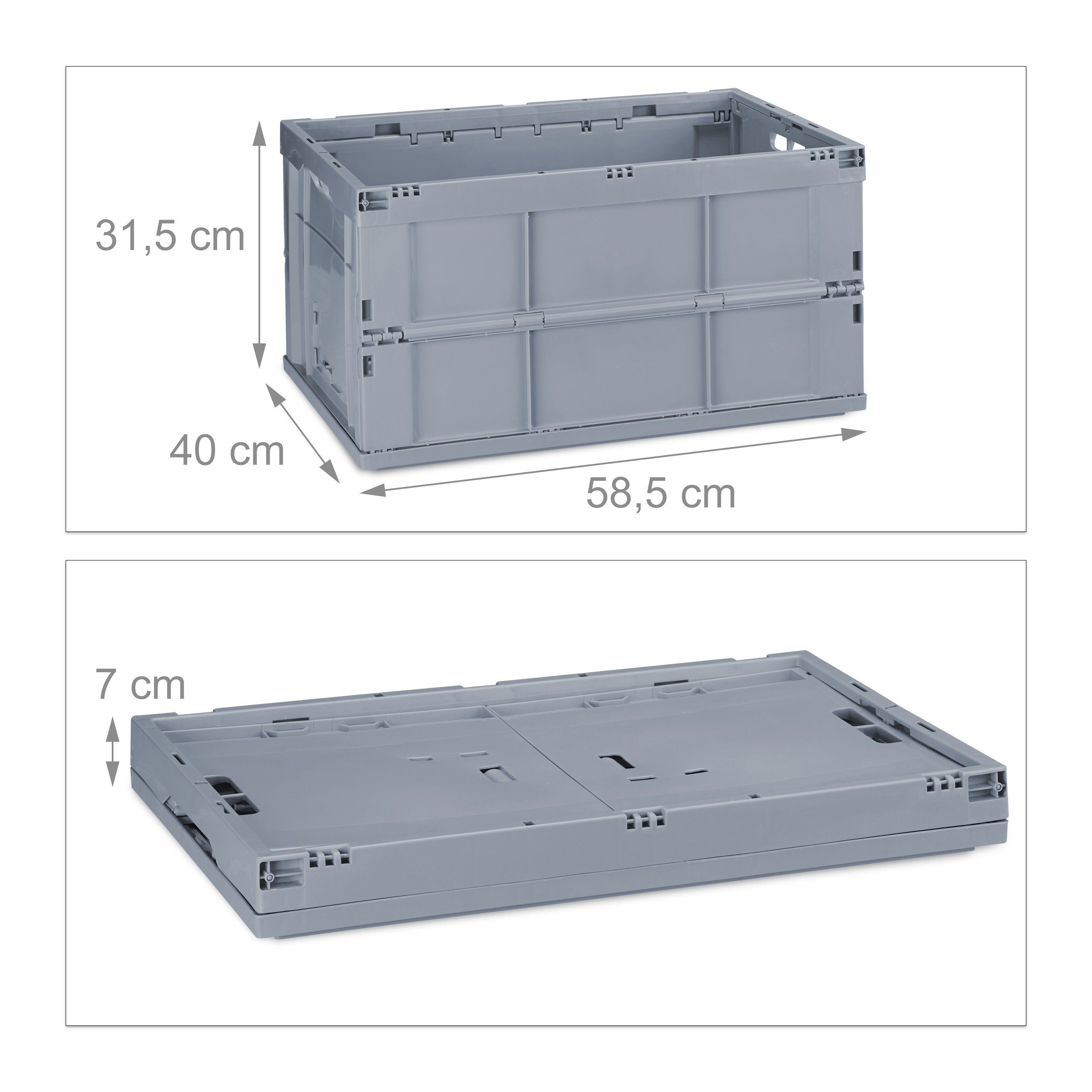 relaxdays Klappbox 10 x Klappbox stabil