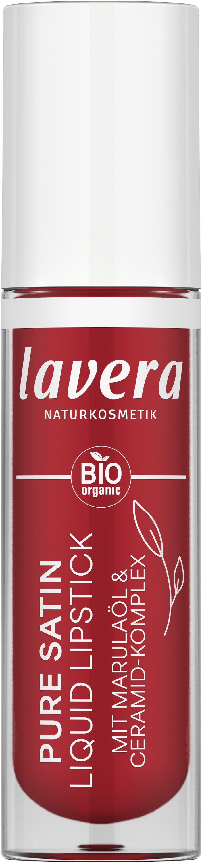 lavera Lipgloss Pure Satin Liquid Lipstick -Poppy Red 01-, 1-tlg.
