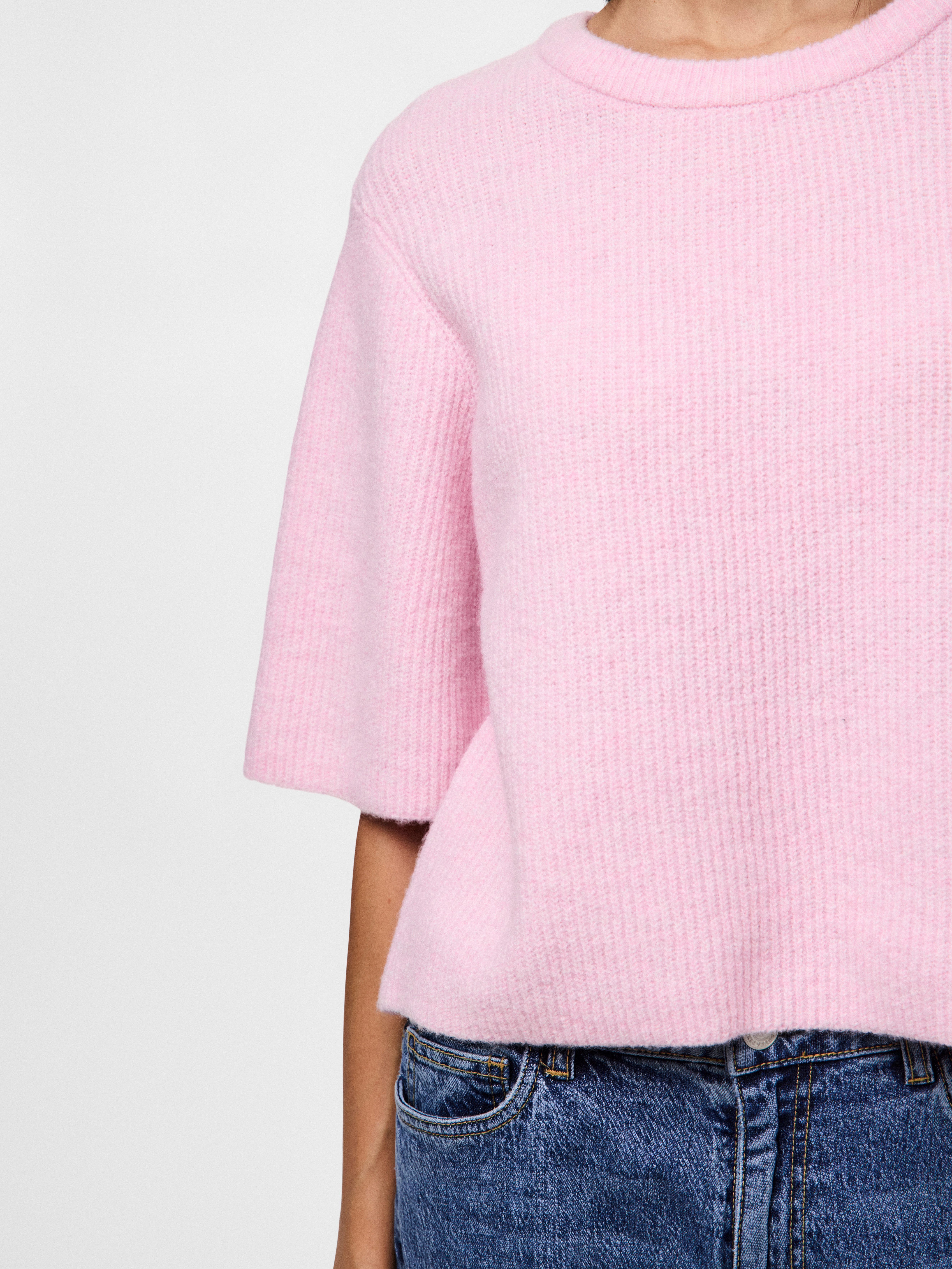 pieces Strickpullover PCSILLY SS O-NECK KNIT NOOS BC mit weiten, kurzen Ärm günstig online kaufen
