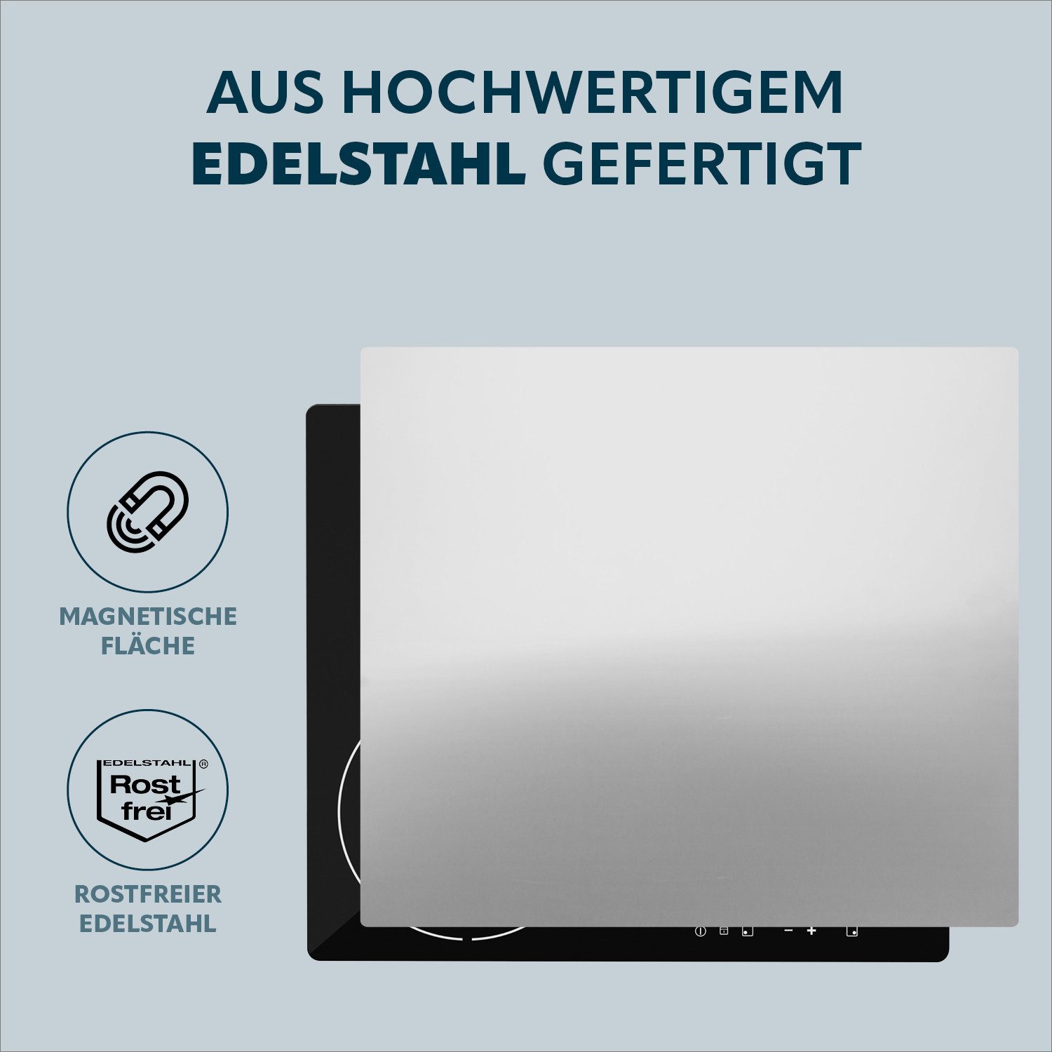bremermann Spritzschutz Herdspritzschutz 2in1 aus Edelstahl, ca. 59 B x 56,5 H cm, Wandblende, (1-tlg), magnetisch – Bild 4 von 5
