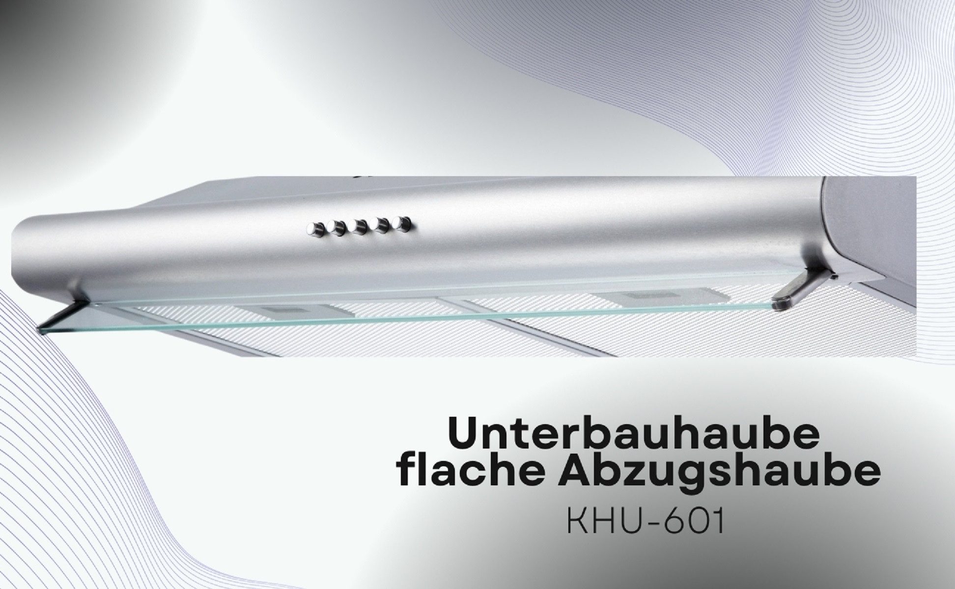 PKM Unterbauhaube KHU-601 60cm Glaswrasenschirm Dunstabzugshaube Umluft Abluft LED Serie KHU-601 Moderne Edelstahl Küchenhaube mit herausnehmbaren Fettfiltern – Bild 2 von 5