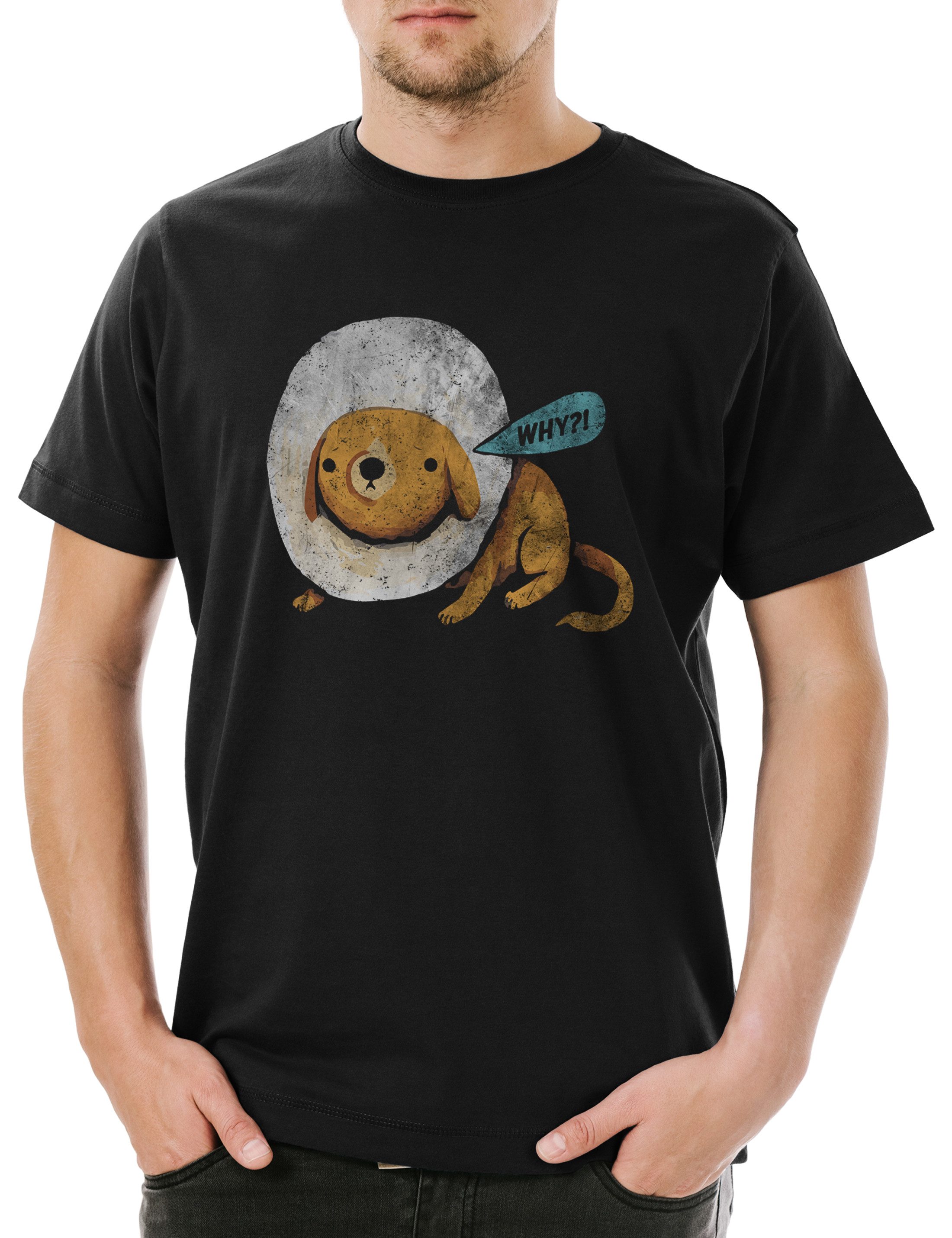 Urban Backwoods Print-Shirt Cone Dog Why Herren T-Shirt Deutscher Schäferhund Hund Tierarzt Hunde (1-tlg) Dog Dogs Dawg Liebe