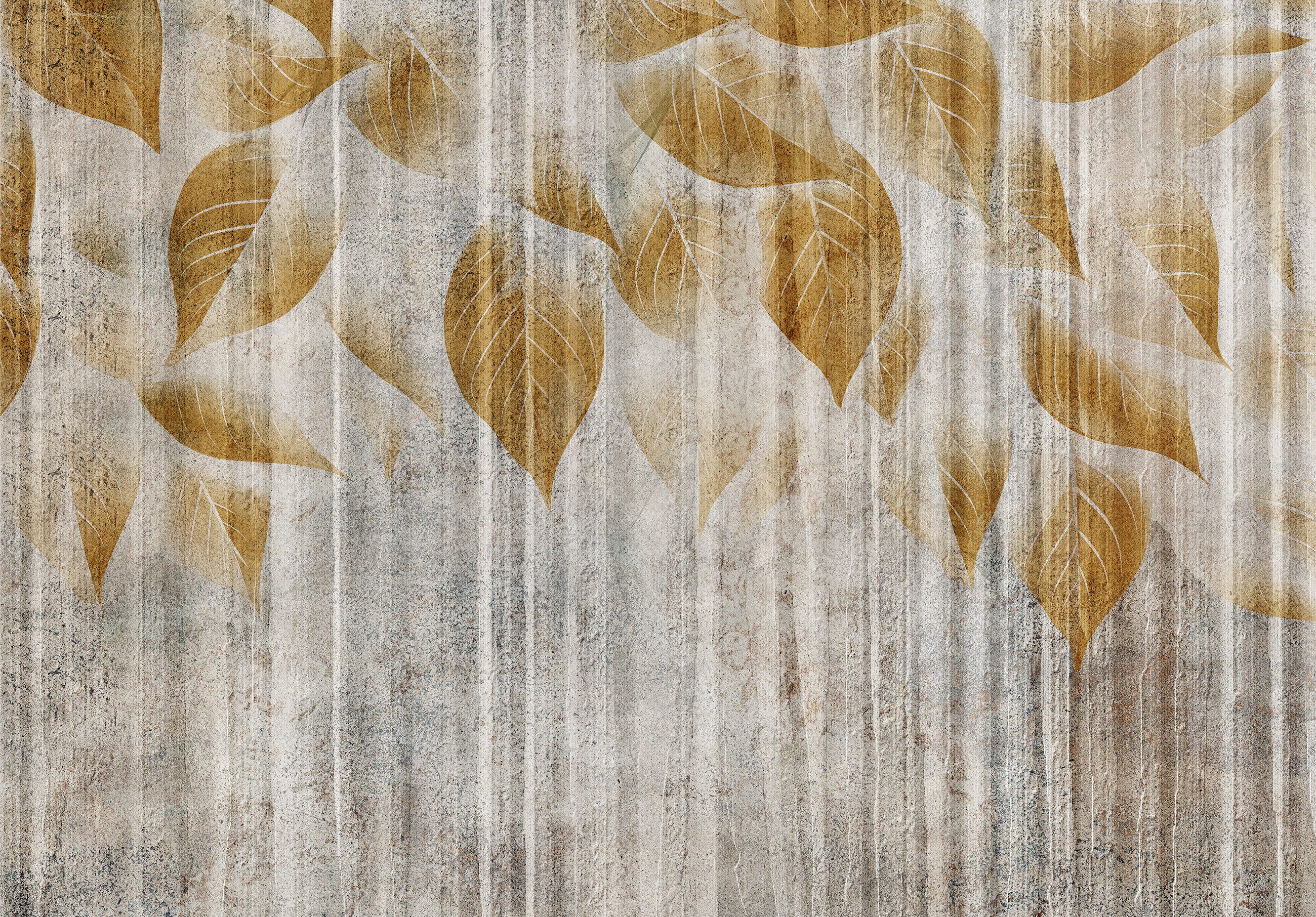 Wallarena Fototapete Blätter grau Struktur Vlies Tapete Wohnzimmer Schlafzimmer Wandtapete, Glatt Vlies oder Struktur Vinyl, Blätter, grau, Struktur, (Vlies Fototapete, Vlies Fototapete), Vliestapete gold Wohnzimmer Schlafzimmer Küche Tapete + Kleister