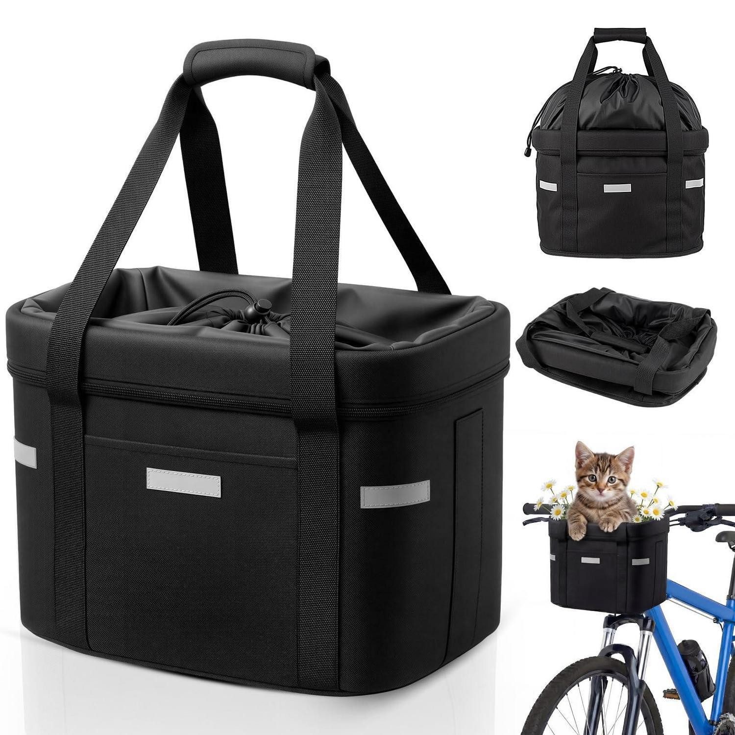 LuxusKollektion Fahrradkorb Fahrradkorb faltbar 18L wasserdicht Hund bis 5kg