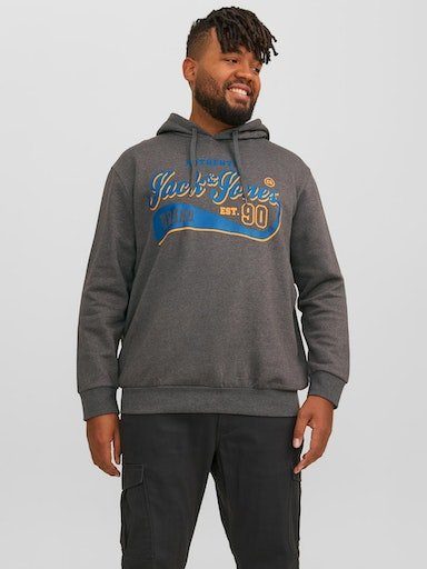 Jones HOOD Kapuzensweatshirt COL 23/24 SWEAT melange NOOS PlusSize & dark grey PLS Jack JJELOGO 2