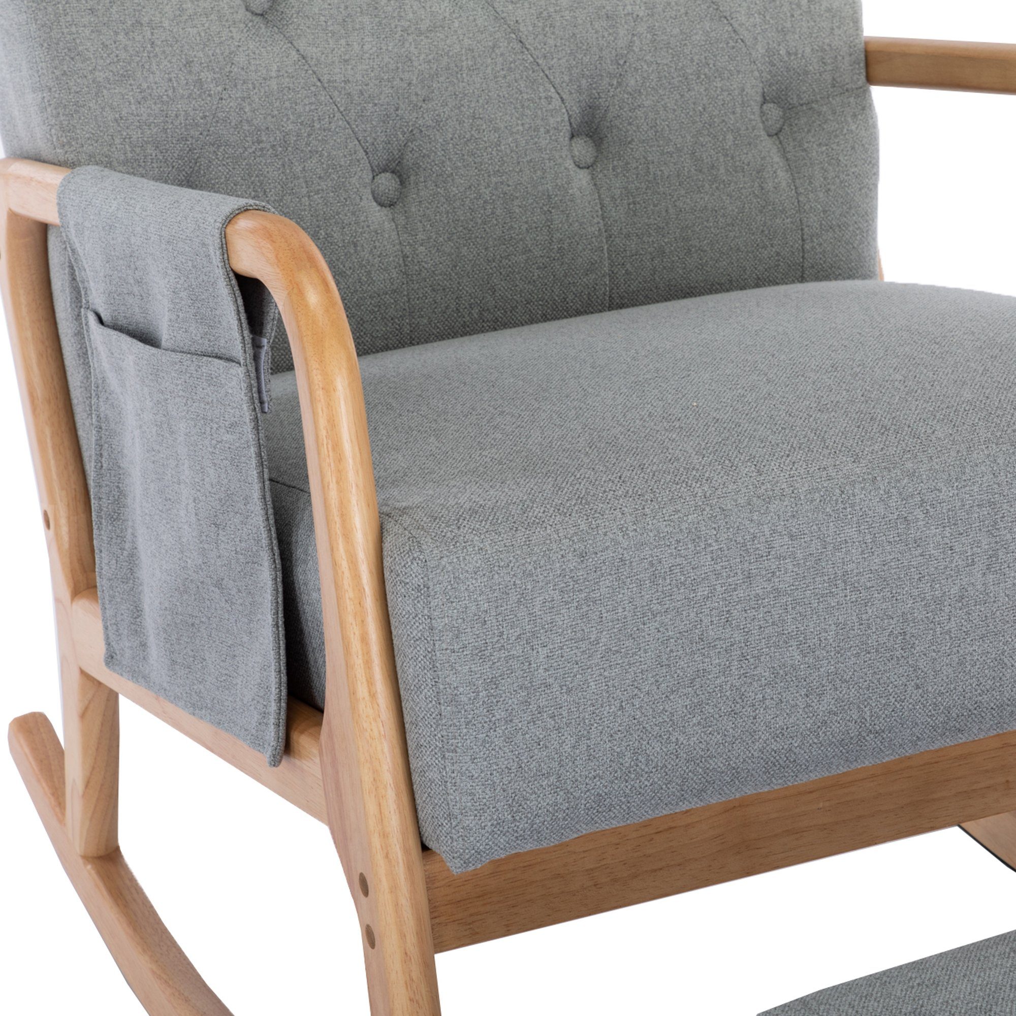 gepolstert Rückenlehne Einzelstuhl mane Grau Lounge-Sessel Schaukelstuhl Odikalo mehrfarbig