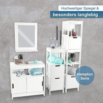 osoltus Badregal osoltus Hampton Badspiegel mit Ablage für kleine Badezimmer weiß