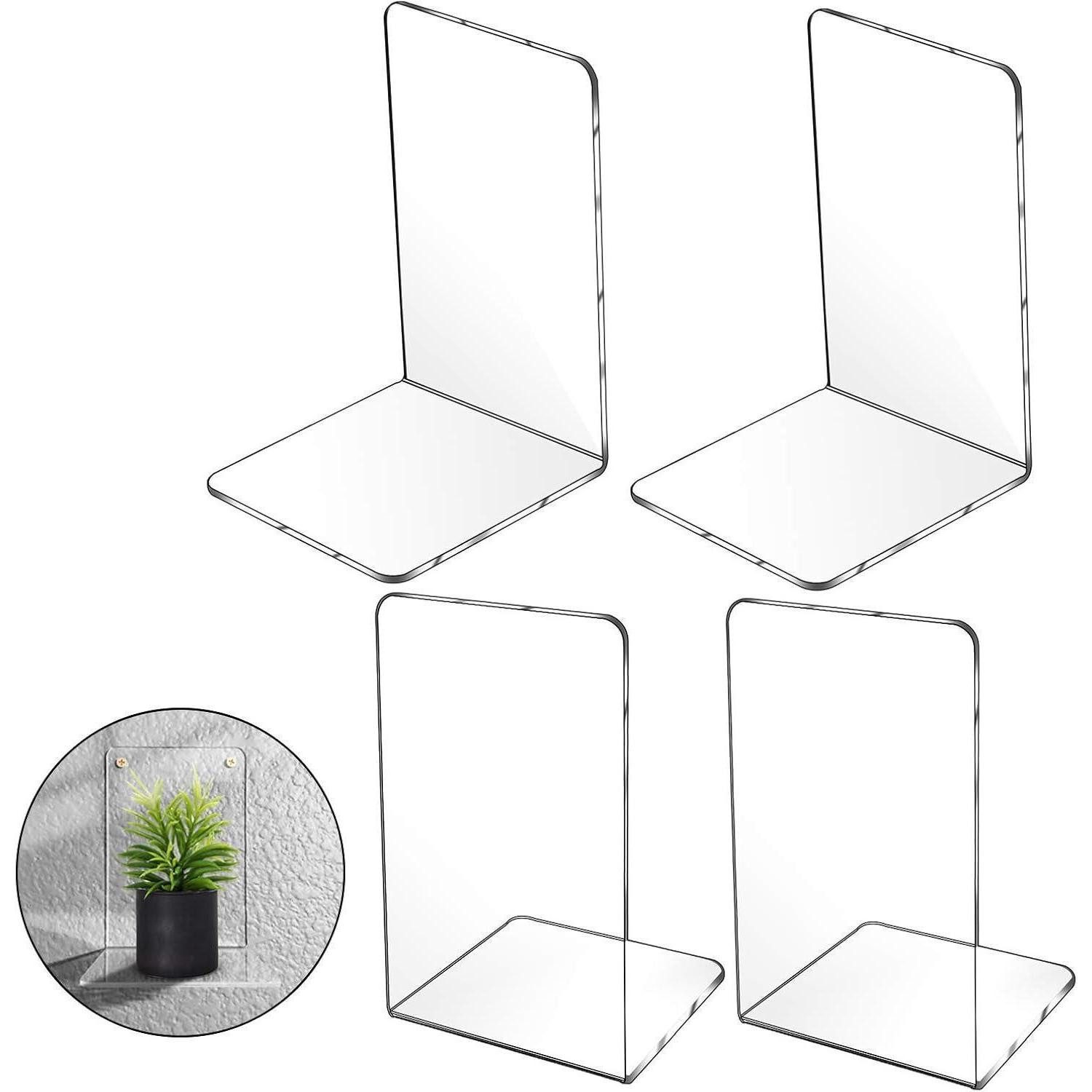 LuxusKollektion Buchstütze Buchständer Acryl Transparente Buchstützen 2er Set 18cm*12cm