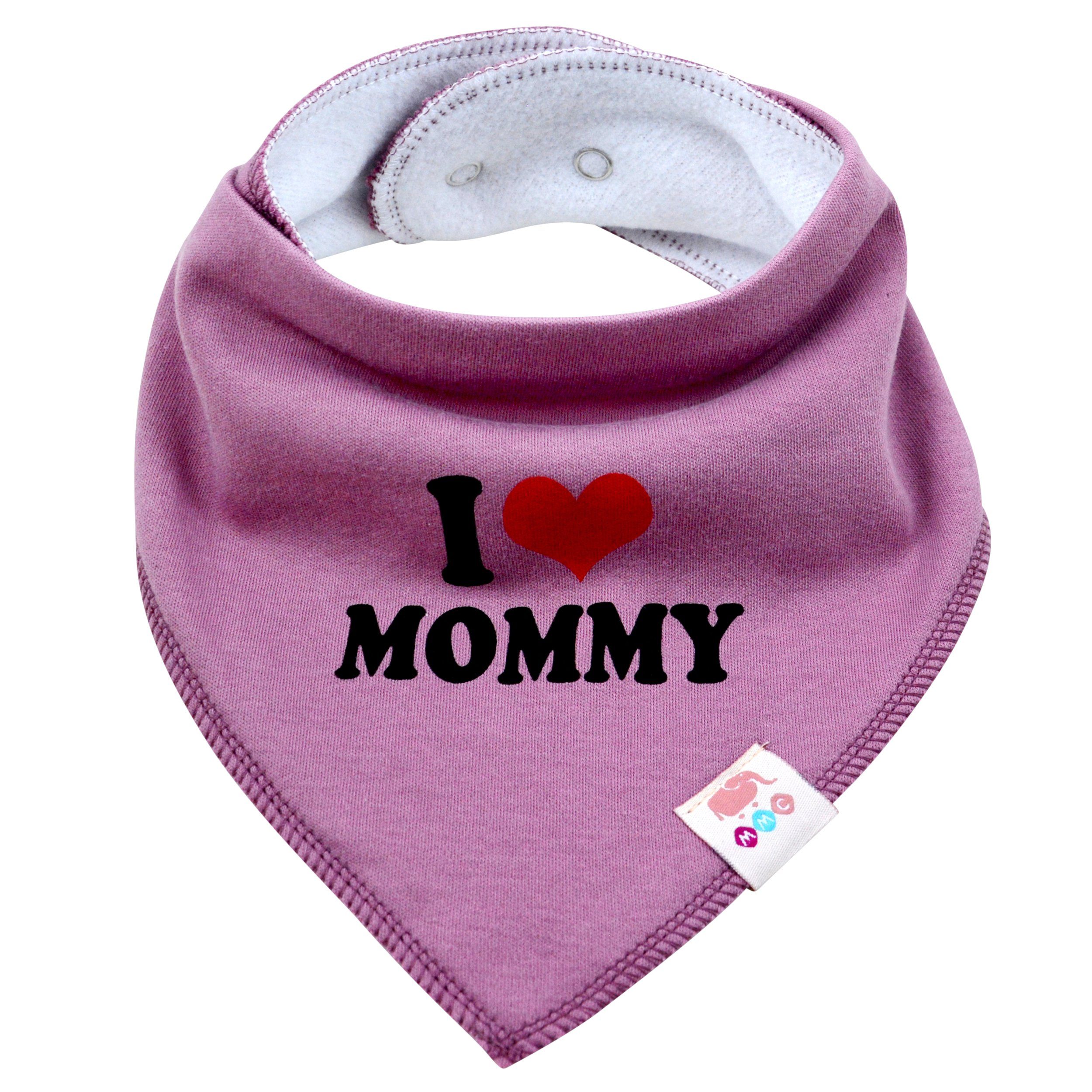 M.M.C. Lätzchen I Love Mommy Daddy Dreieckstücher, (6-St), Halstücher