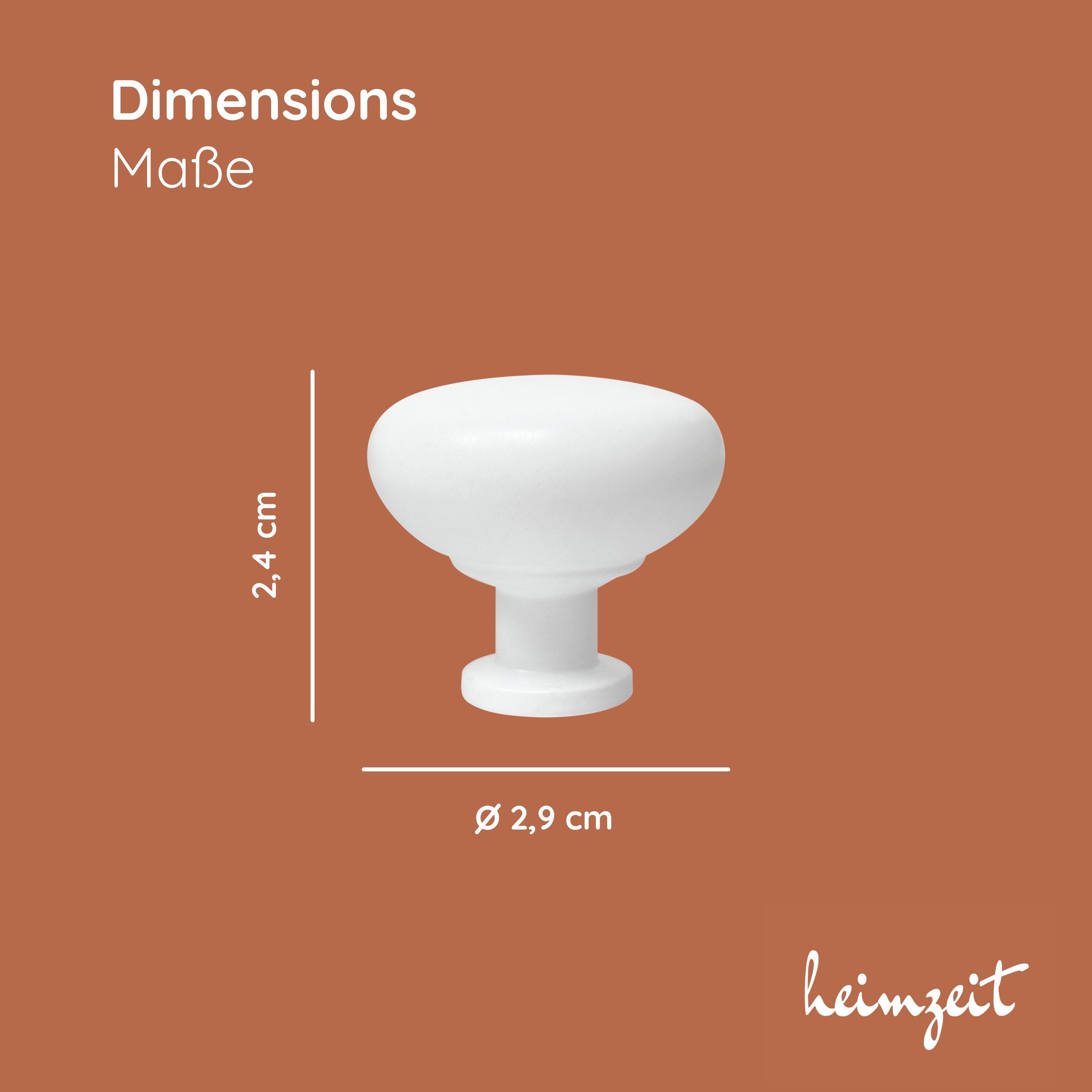 heimzeit Möbelgriff heimzeit Möbelknöpfe Rund gewölbt (Set, 4-St), für Schubladen, Türen und Kommoden, inkl. Schraube