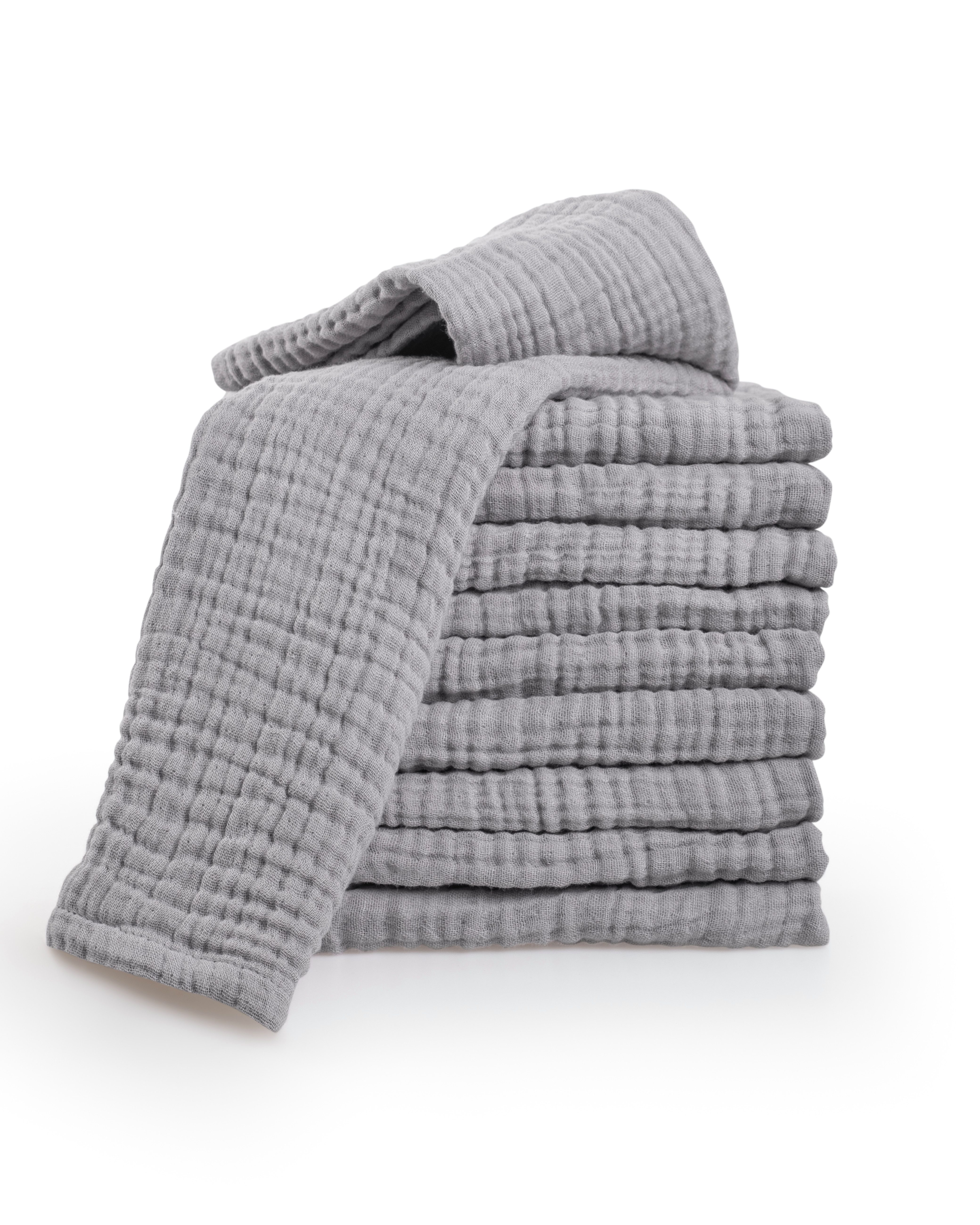 Laynenburg Spucktuch Baby 10er-Set in 30x50cm aus extra weichem Musselin - 100% Baumwolle, Musselin-tücher als Mulltücher, Mullwindeln oder Stoffwindeln