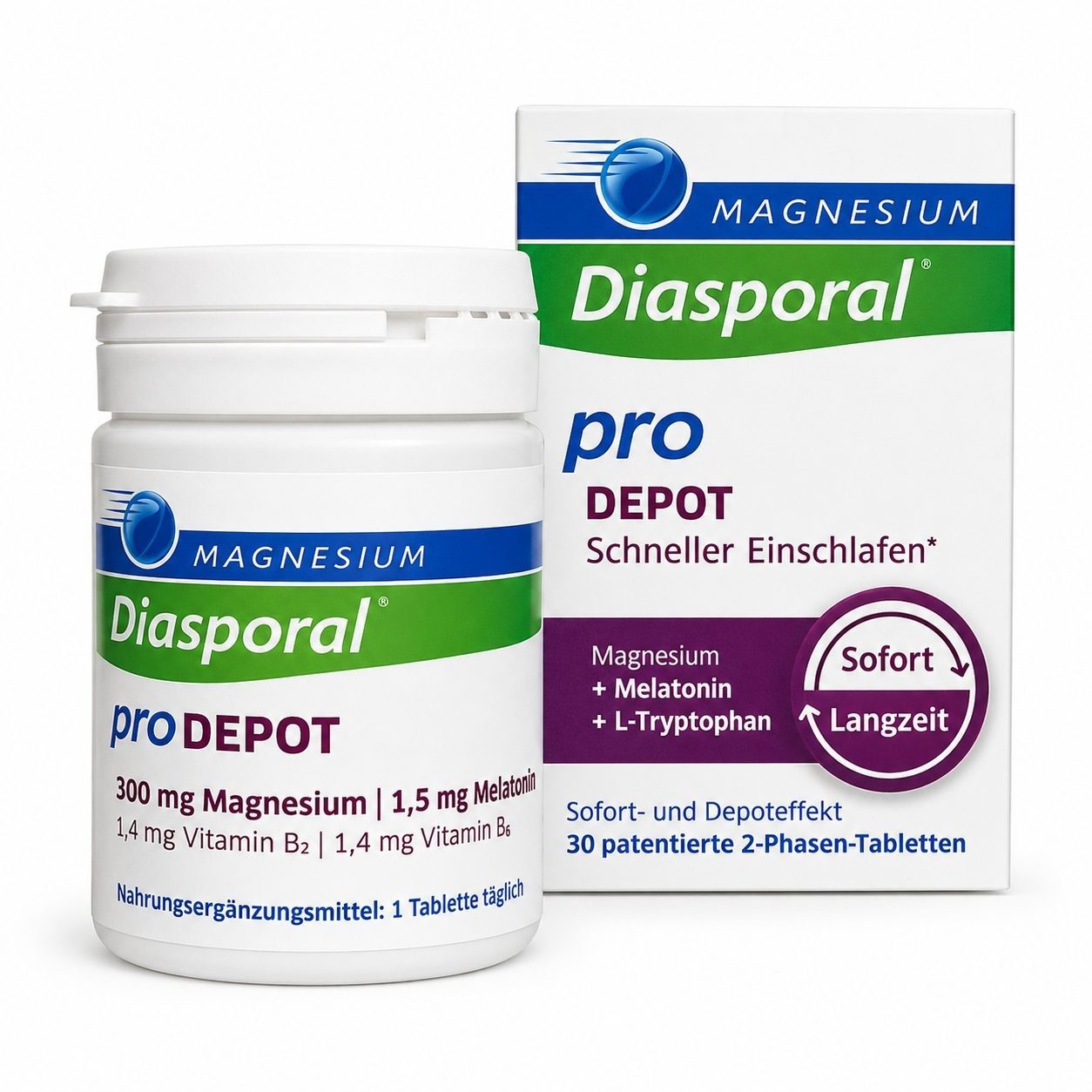 Protina Pharmazeutische GmbH MAGNESIUM DIASPORAL pro DEPOT Schneller Einschlaf. Tabletten