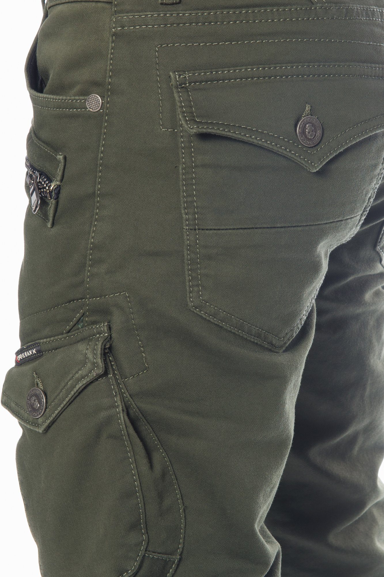 Cipo & Baxx Cargohose Herren Cargo Jeans Hose im modernen Design Schicke Nahtverzierungen – Bild 5 von 5