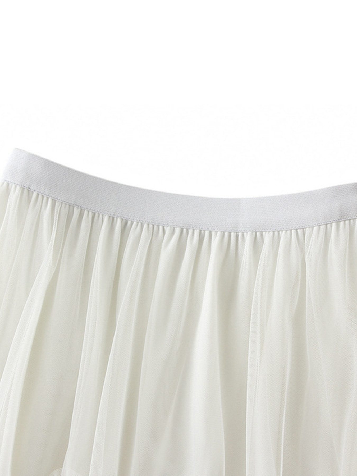 DEBAIJIA Meshrock Damen Röcke Lang Hoch Elastische Taille Elegant