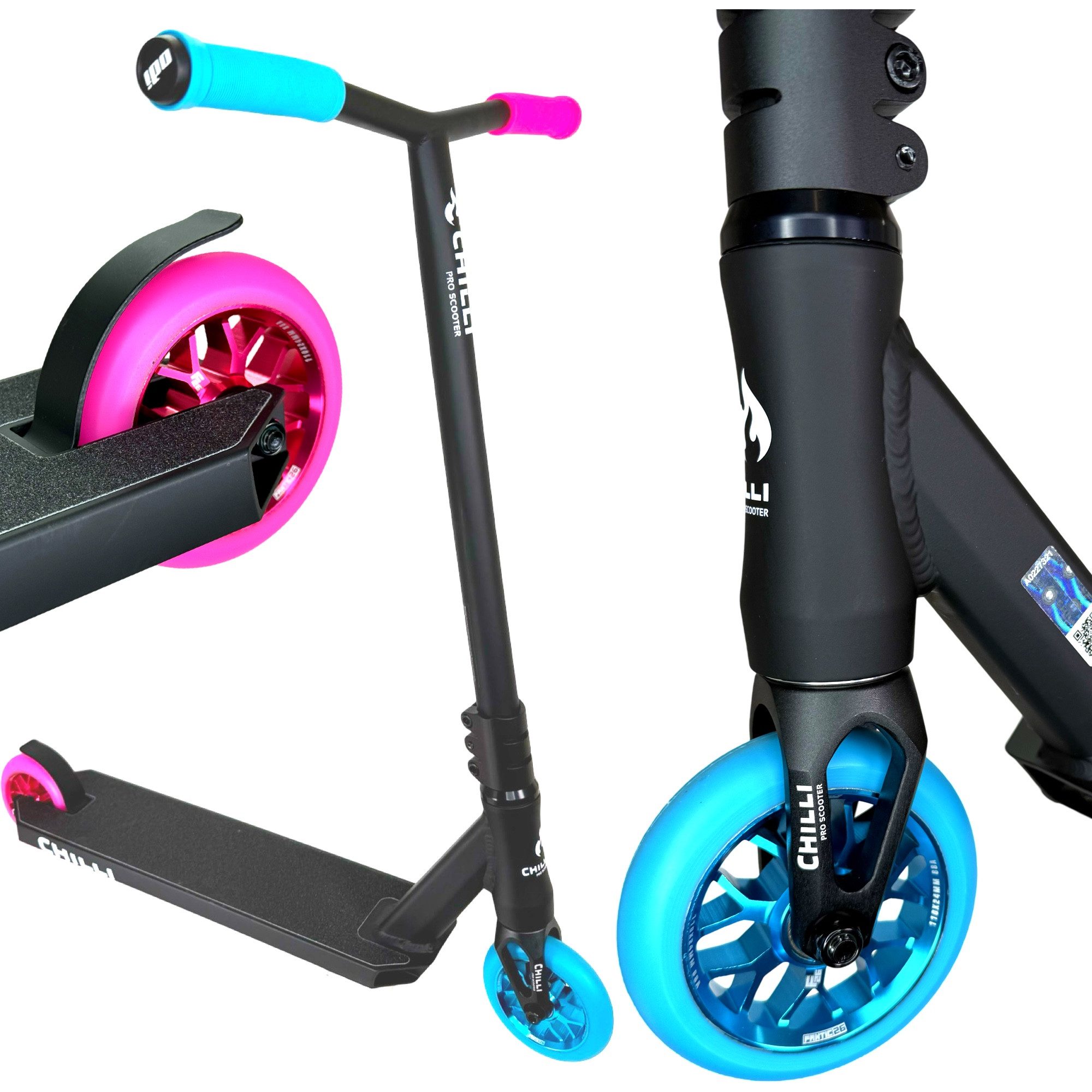 Chilli Pro Scooter Stuntscooter Chilli Pro Reaper Mini F26 Custom Odi Stunt-Scooter H= 75cm Pink/ Blau