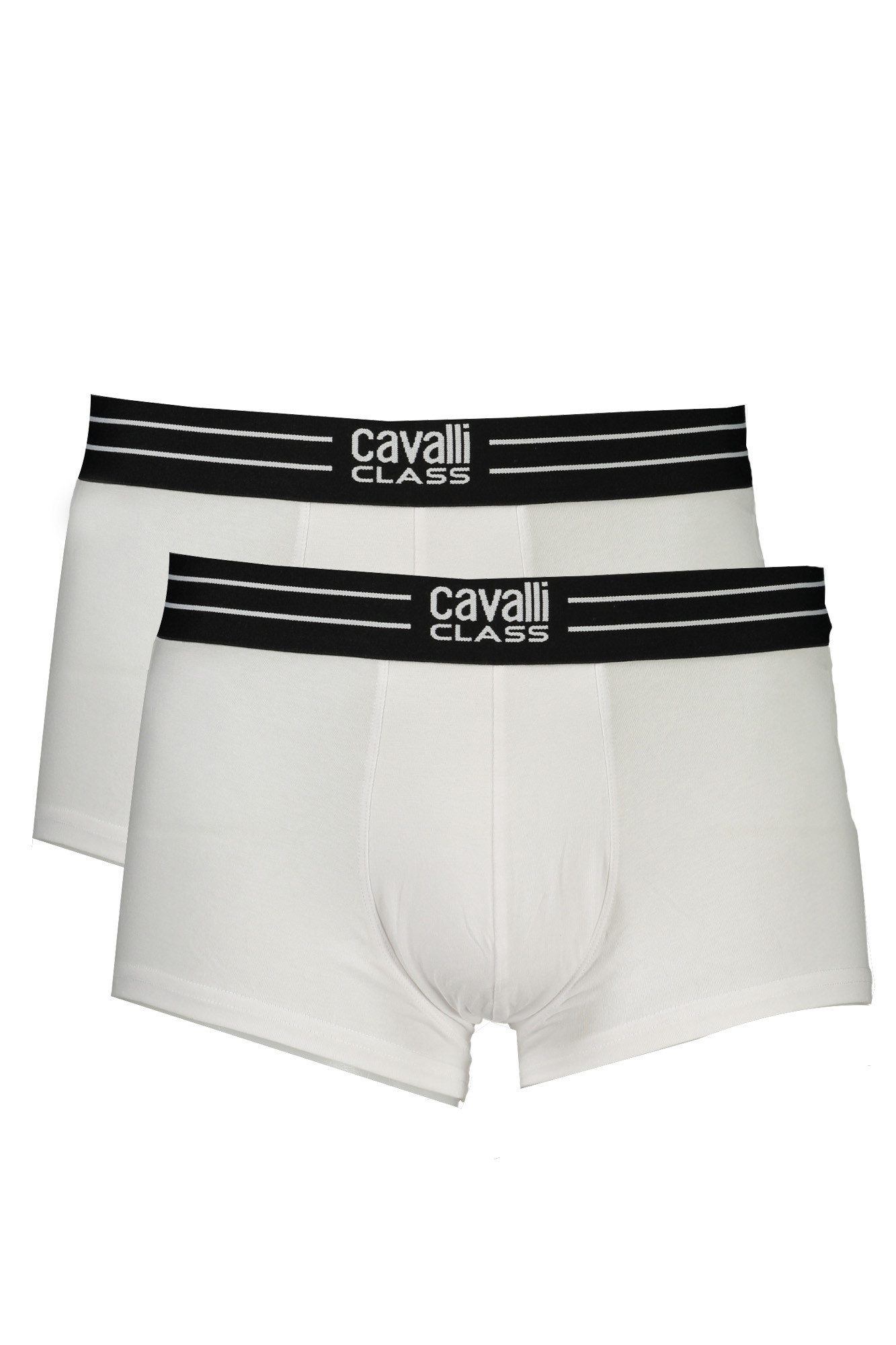 Cavalli Class Boxershorts Herren Boxer Doppelpacks: Weiße Unterhosen mit auffälligem Druck