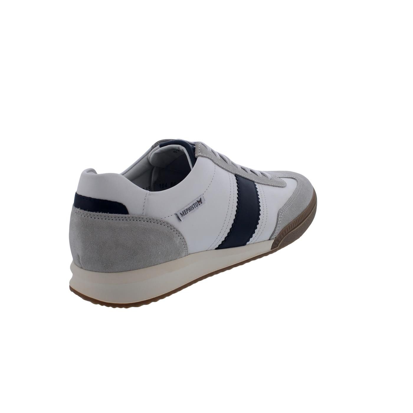 Mephisto Mephisto Elyo Sneaker, Velours- / Glattleder kombi., hellgrau weiß bla Schnürschuh