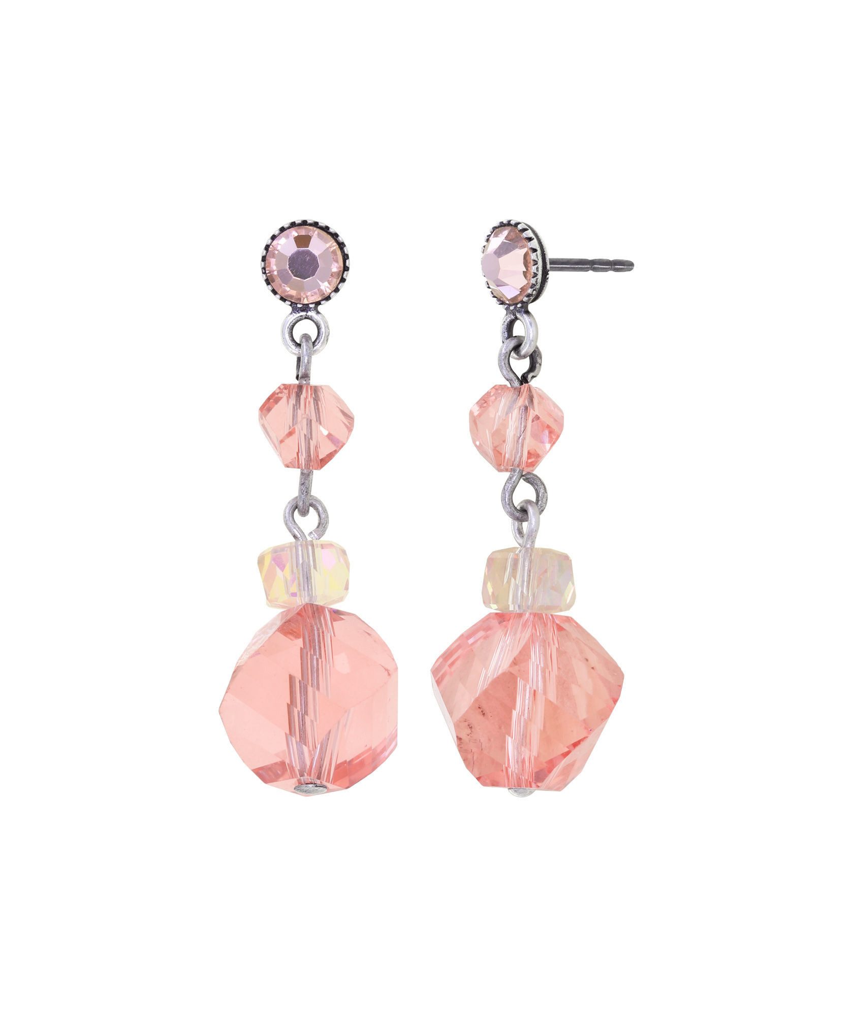 KONPLOTT Paar Ohrstecker Konplott Ohrstecker hängend Daily Desire pink Antik Silber Ohrringe