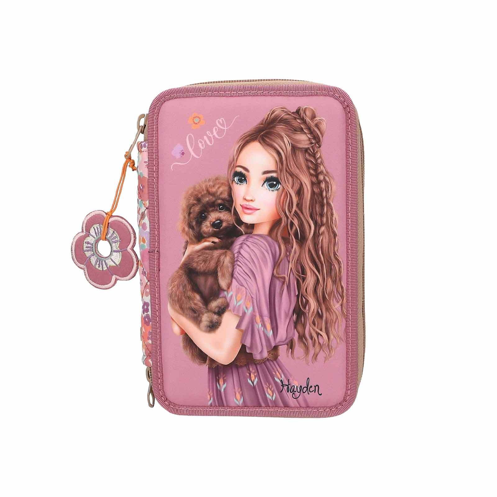 Federmäppchen TOPModel 3-Fach Federtasche 7,5 x 13 x 20 cm