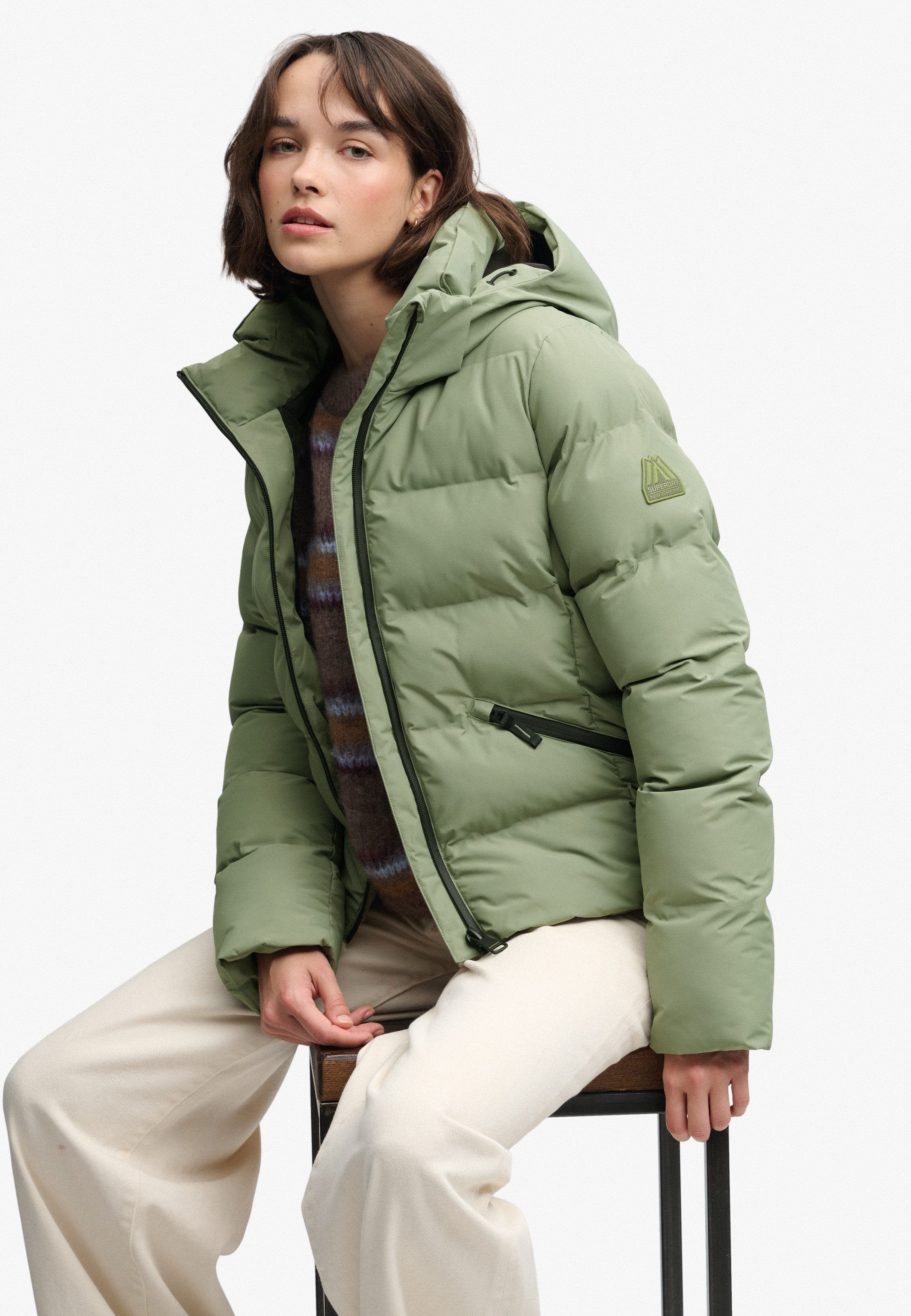 Superdry Steppjacke HOODED CITY PADDED JACKET Kunstfaser, relaxed fit – Bild 3 von 5