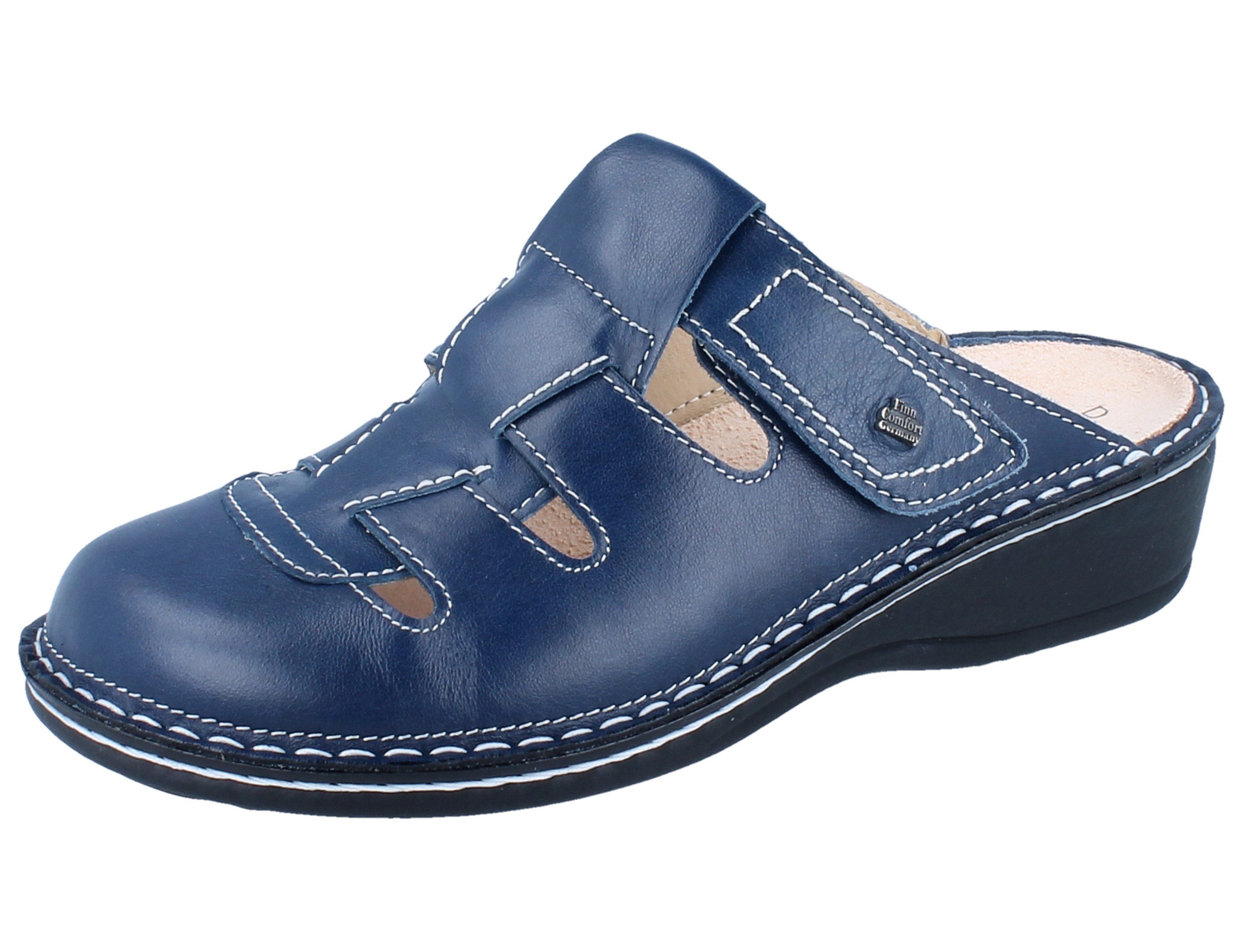 Finn Comfort FINN COMFORT Java Damen Clog blau Glattleder - Größe: 37 Clog Wechselfußbett