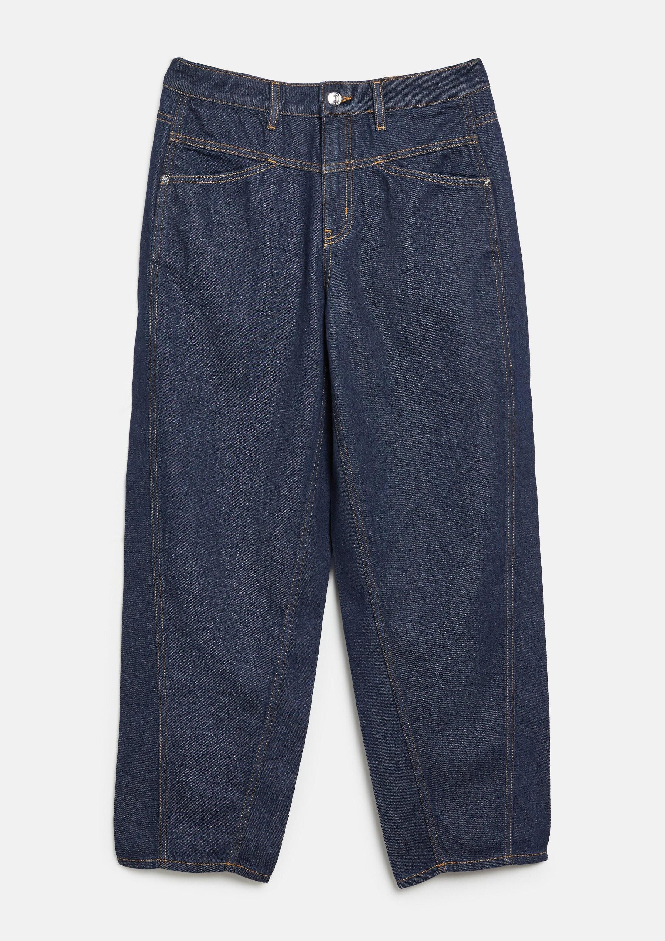 comma Weite Jeans Jeans-Hose LIV - Dark Denim mit Barrel Leg