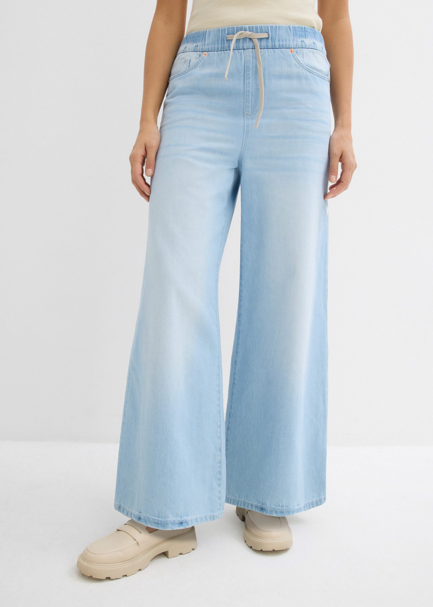 bonprix Weite Jeans mit Bequembund, lockere Passform im Loose Fit